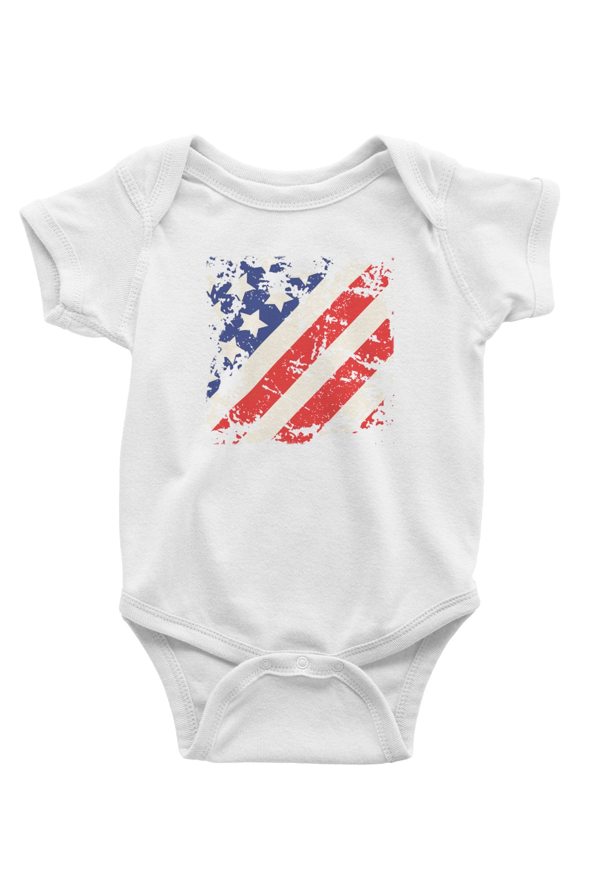 ABD Baskılı Beyaz Unisex Bebek Body - Zıbın