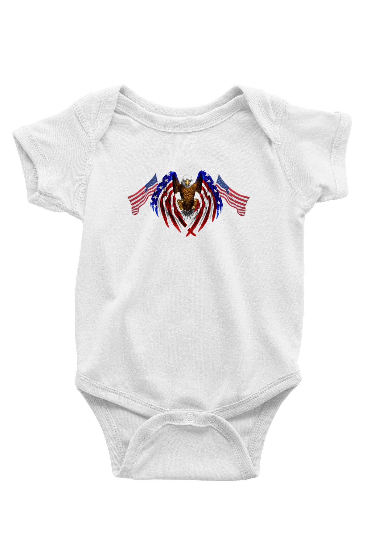 ABD Baskılı Beyaz Unisex Bebek Body - Zıbın