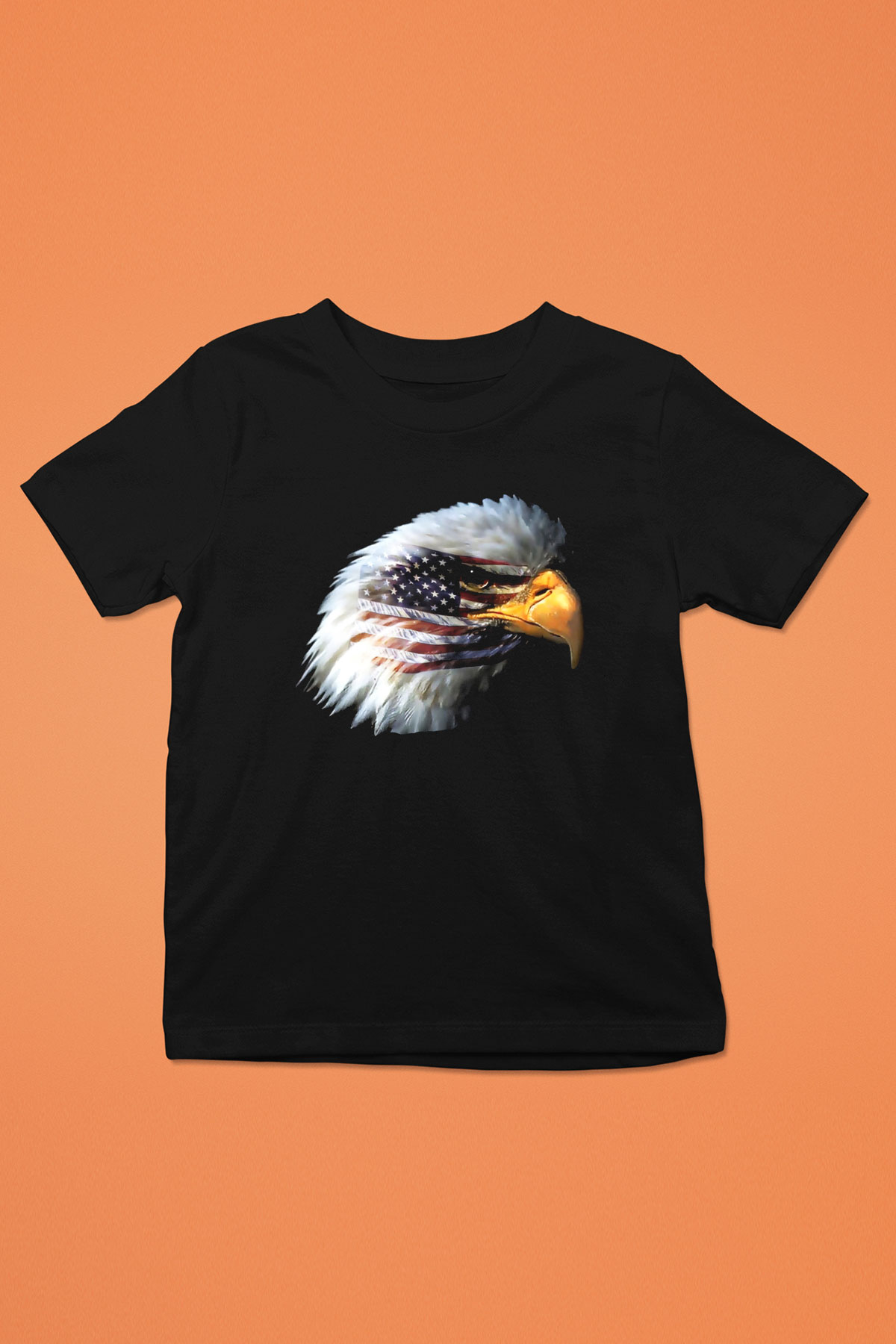 ABD Baskılı Siyah Unisex Çocuk Tişört