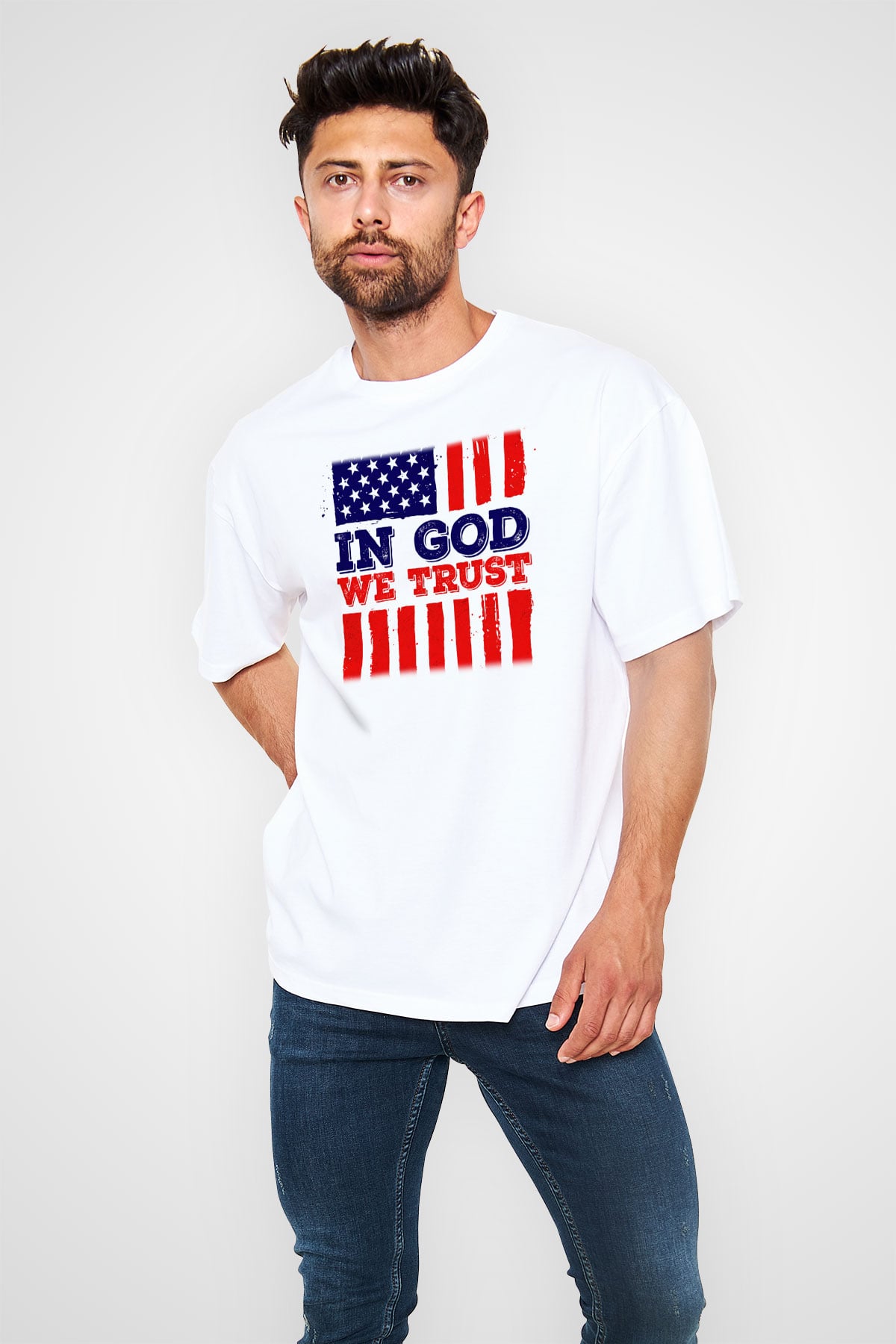 ABD Beyaz Unisex Oversize Tişört T-Shirt