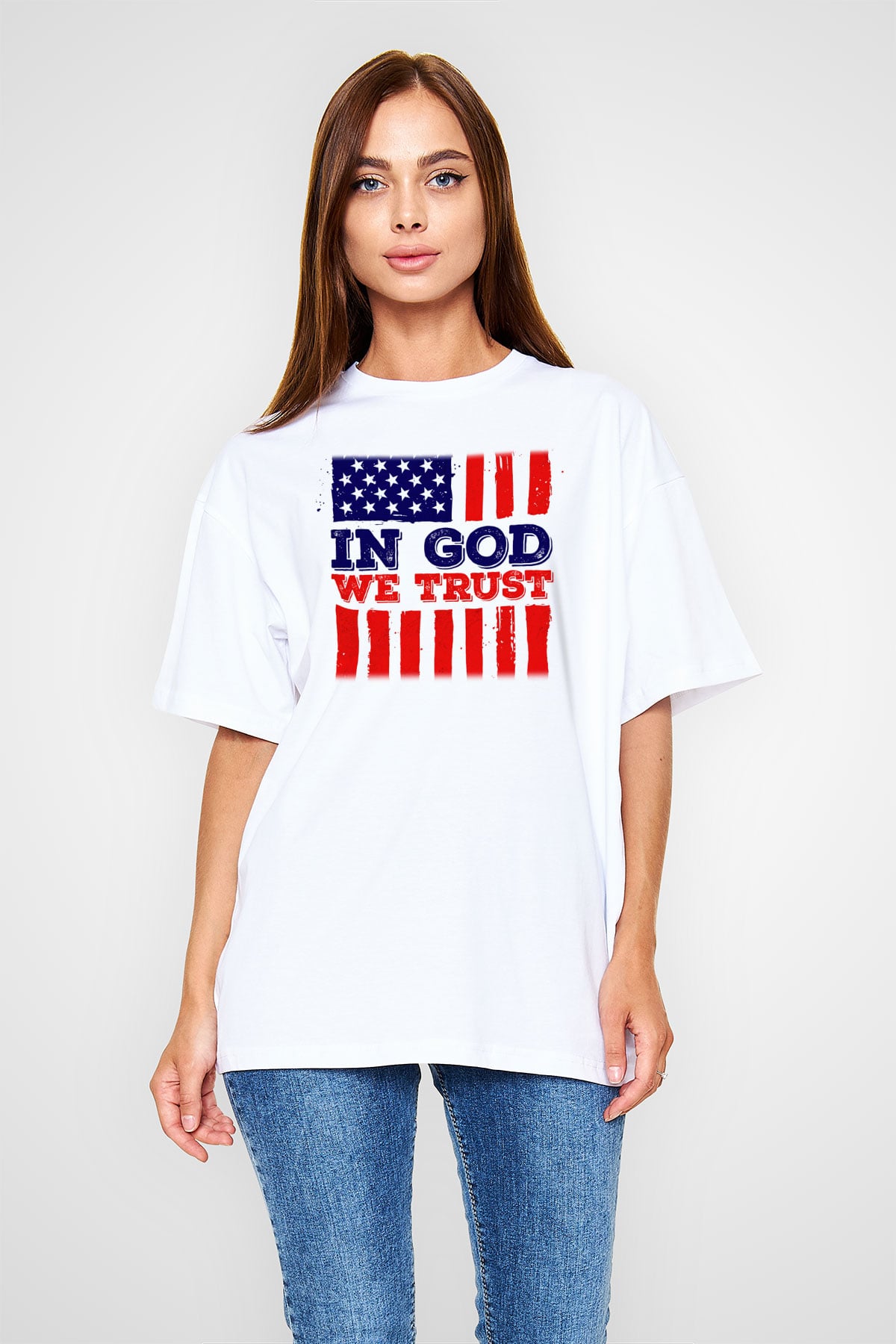 ABD Beyaz Unisex Oversize Tişört T-Shirt