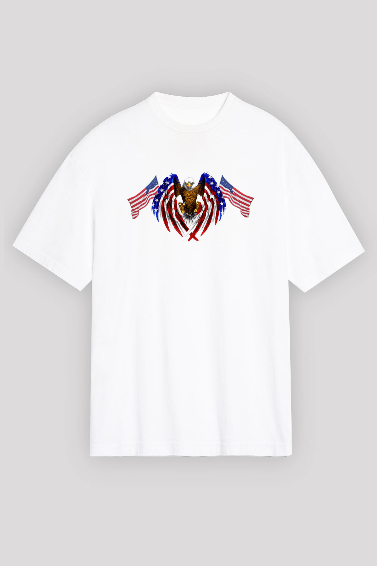 ABD Beyaz Unisex Oversize Tişört T-Shirt