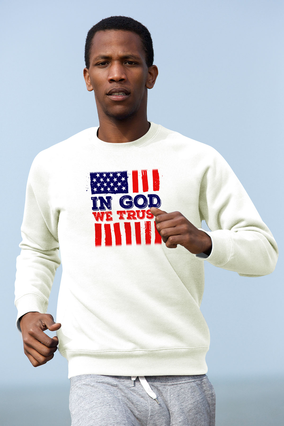 ABD Beyaz Unisex Sweatshirt