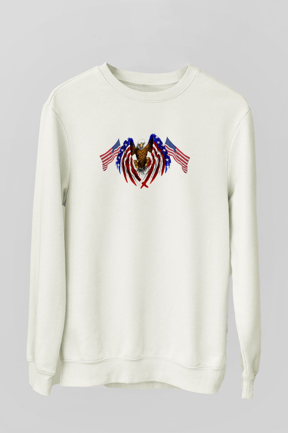 ABD Beyaz Unisex Sweatshirt