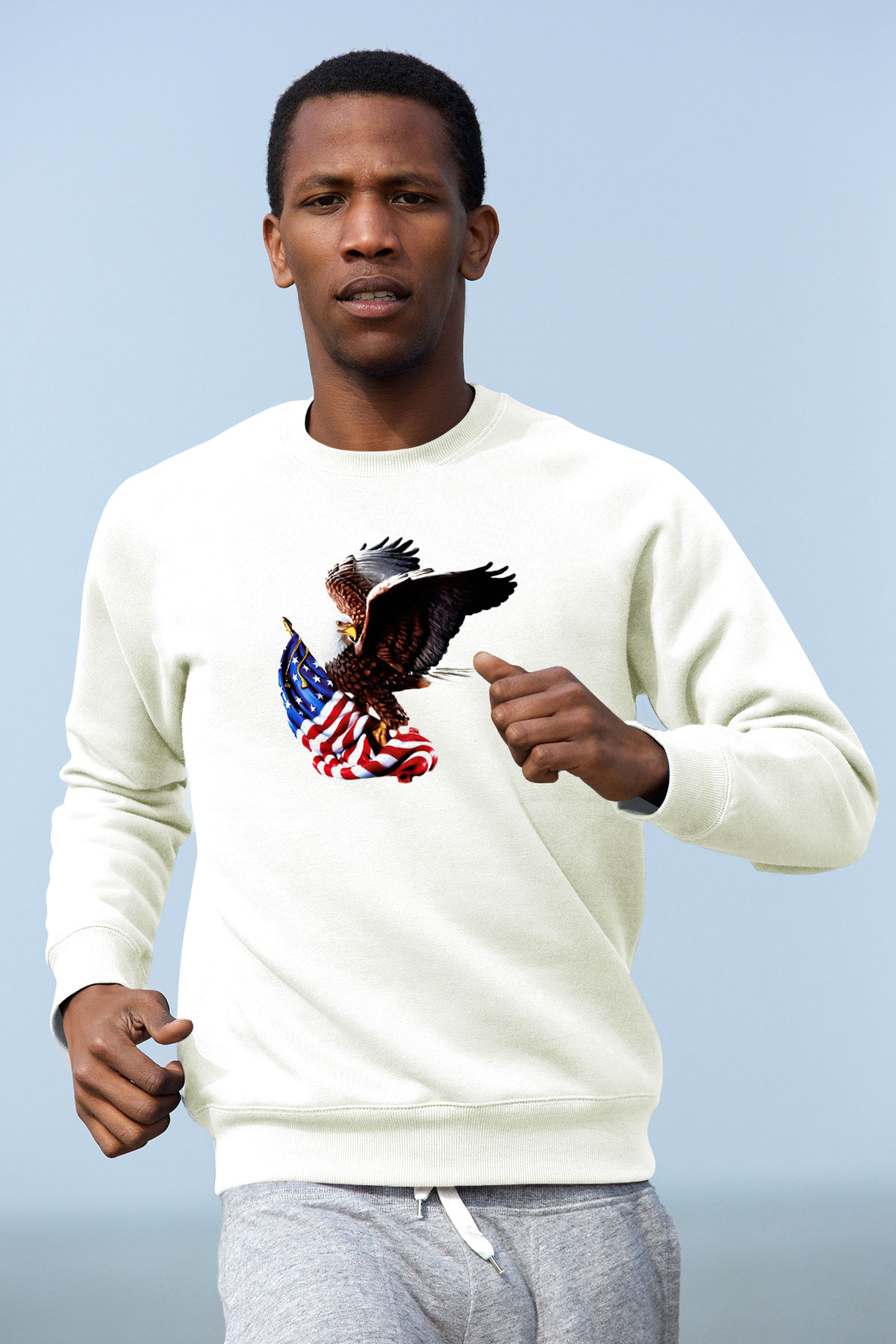 ABD Beyaz Unisex Sweatshirt