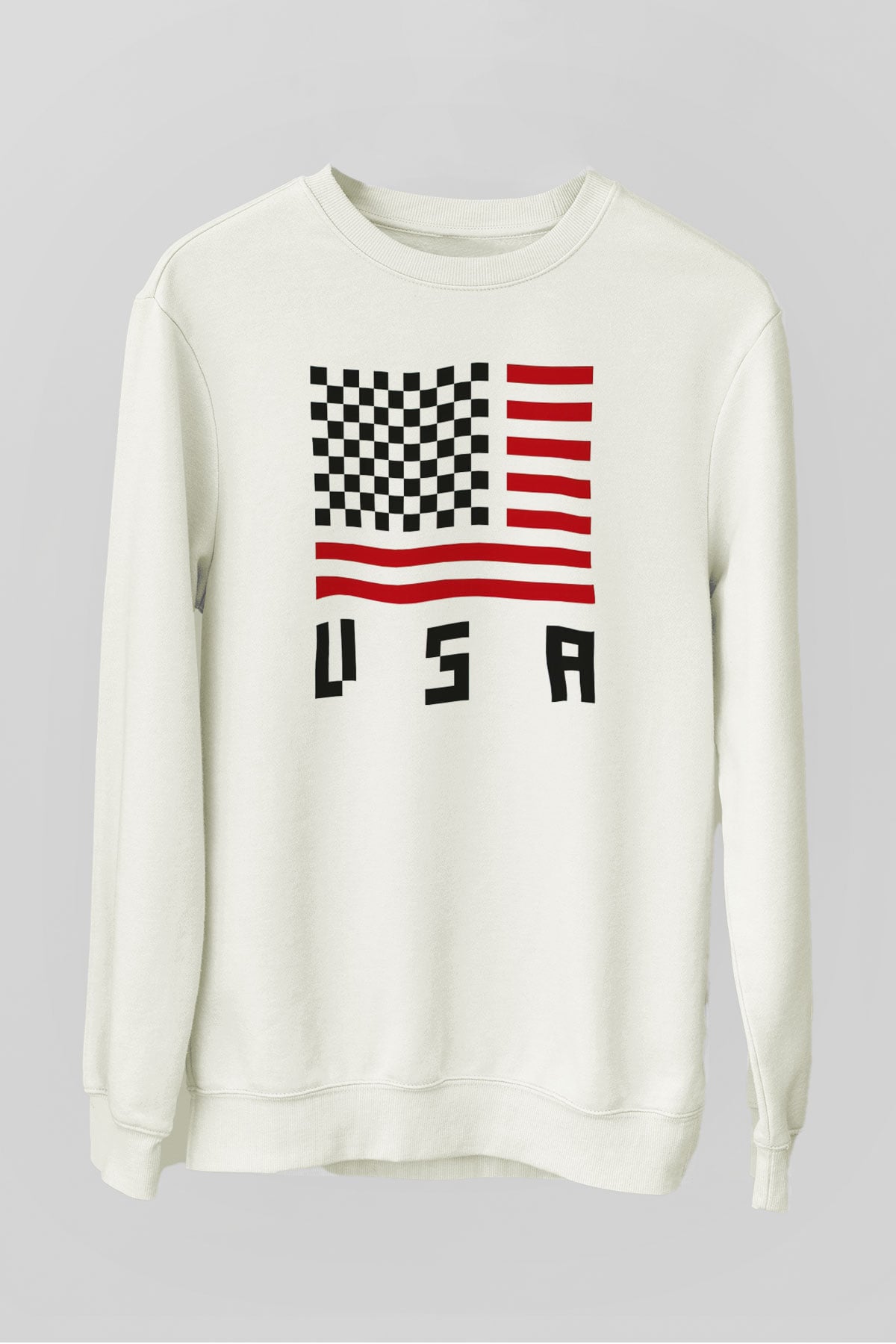 ABD Beyaz Unisex Sweatshirt