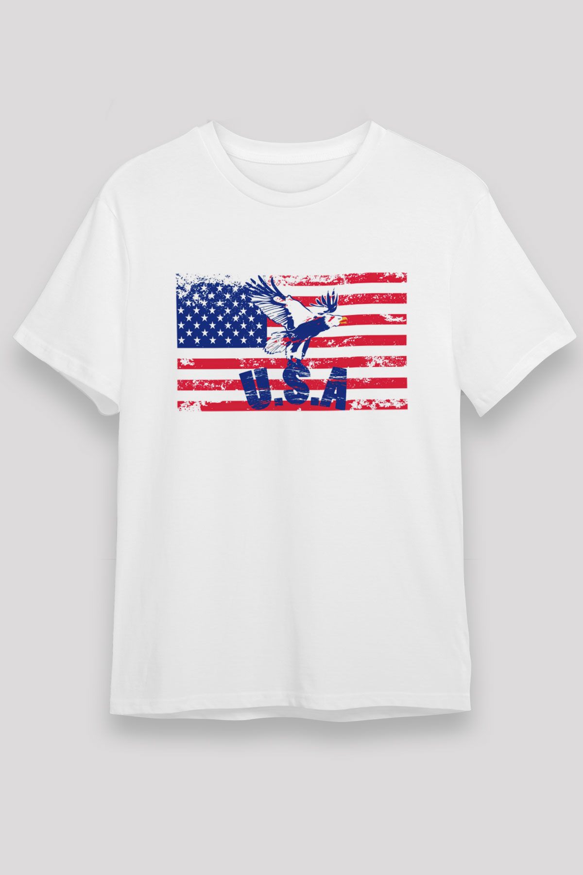 ABD Beyaz Unisex Tişört T-Shirt - TişörtFabrikası