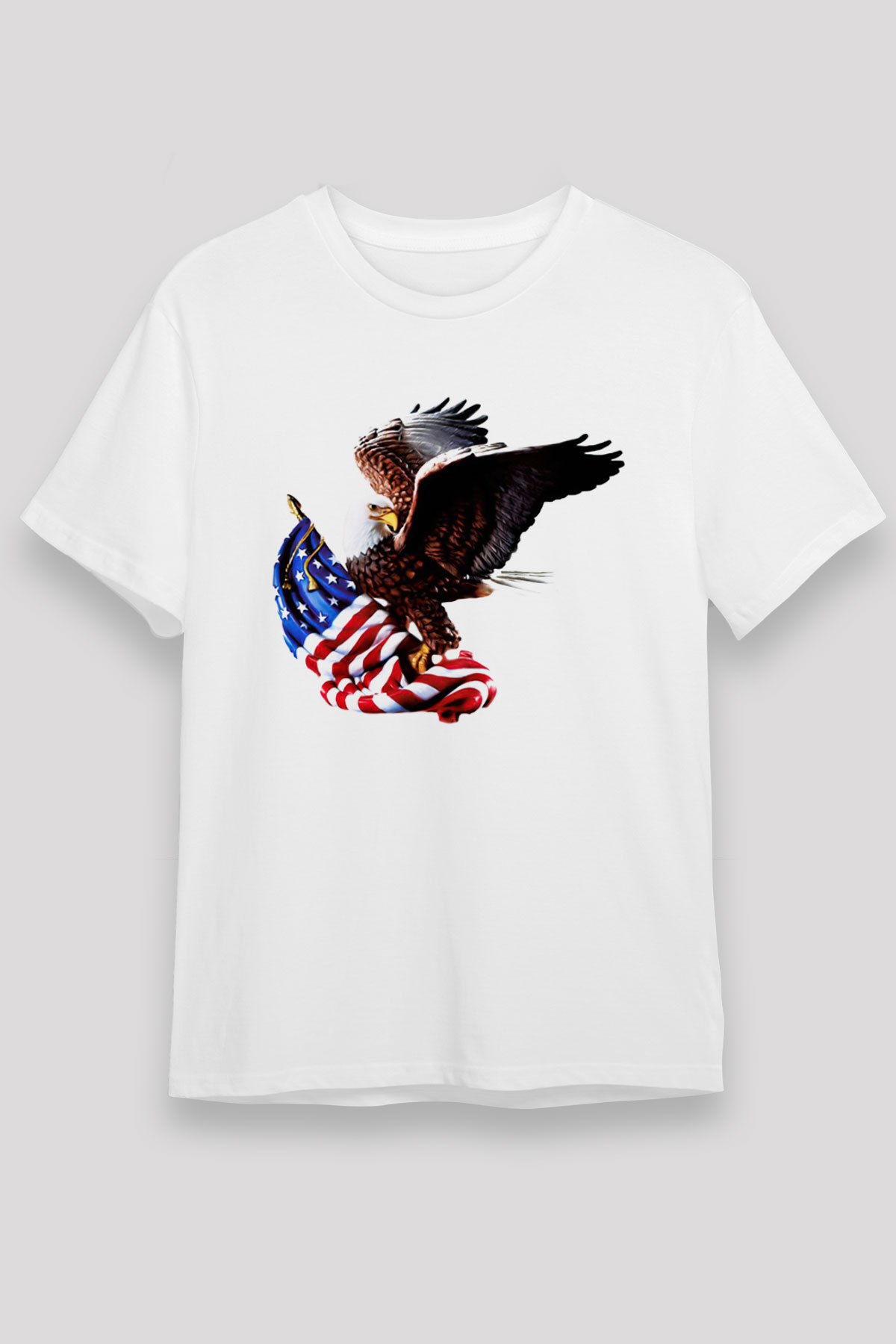 ABD Beyaz Unisex Tişört T-Shirt - TişörtFabrikası