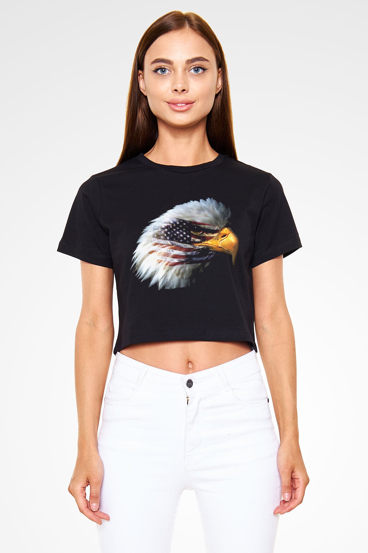 ABD Siyah Crop Top Tişört