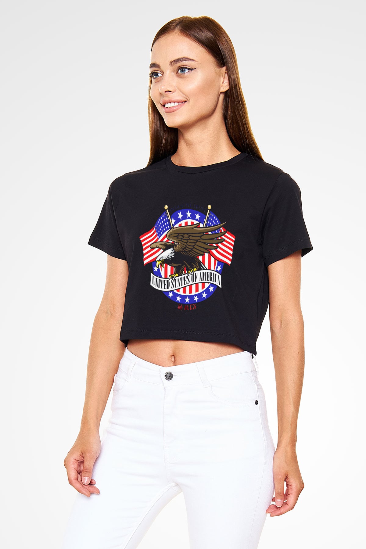 ABD Siyah Crop Top Tişört