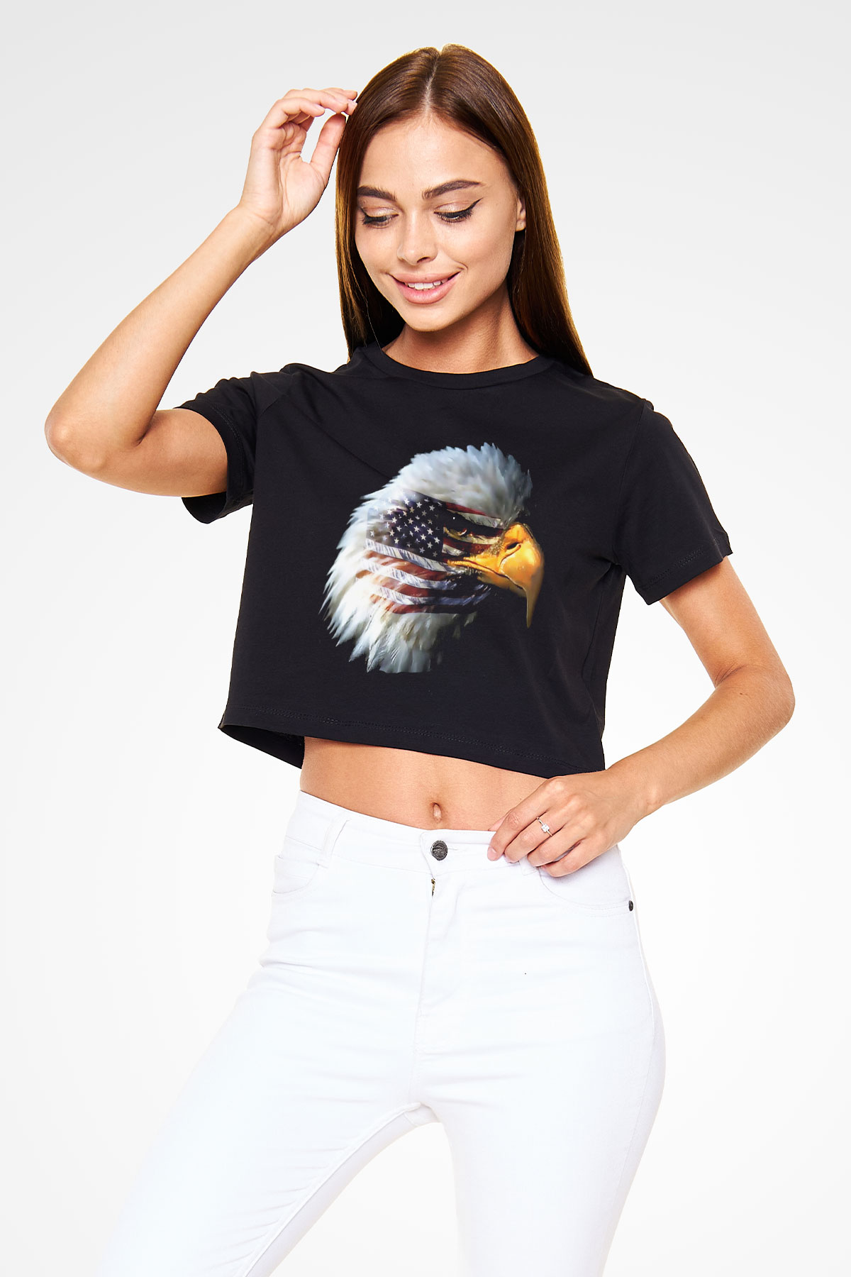 ABD Siyah Crop Top Tişört