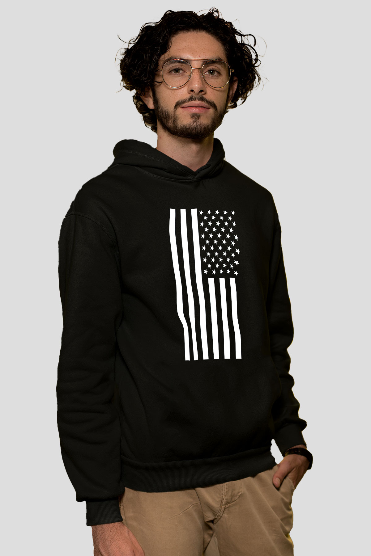 ABD Siyah Unisex Hoodie