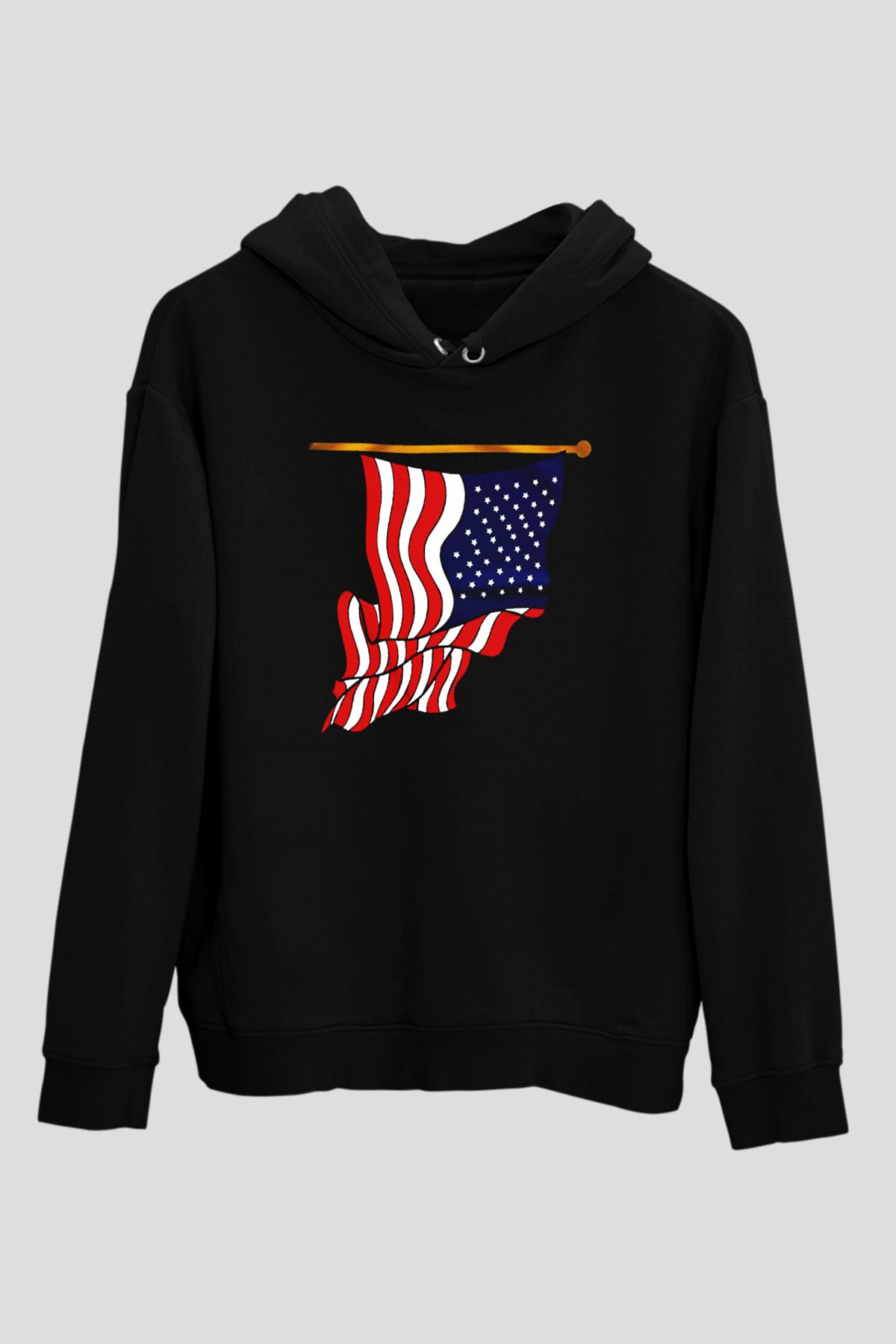 ABD Siyah Unisex Hoodie