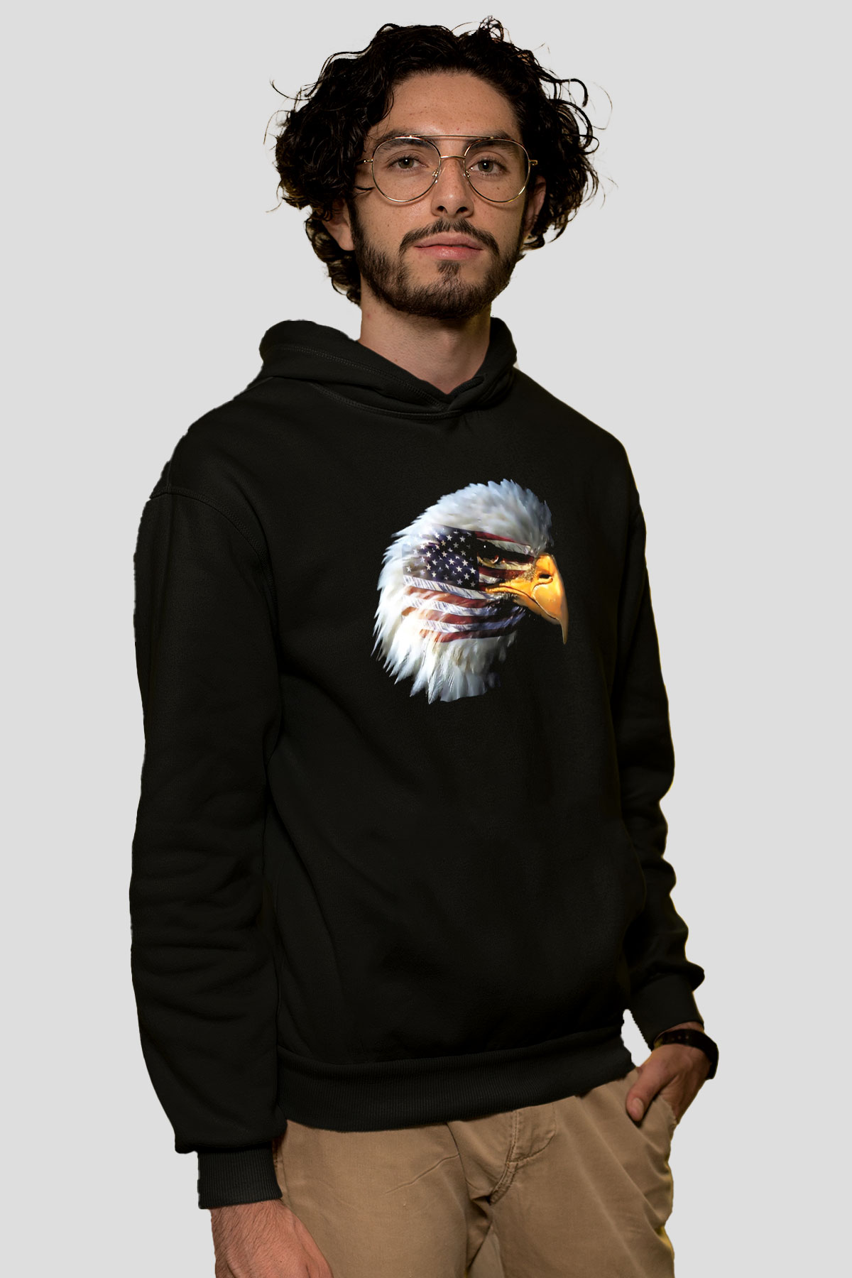 ABD Siyah Unisex Hoodie