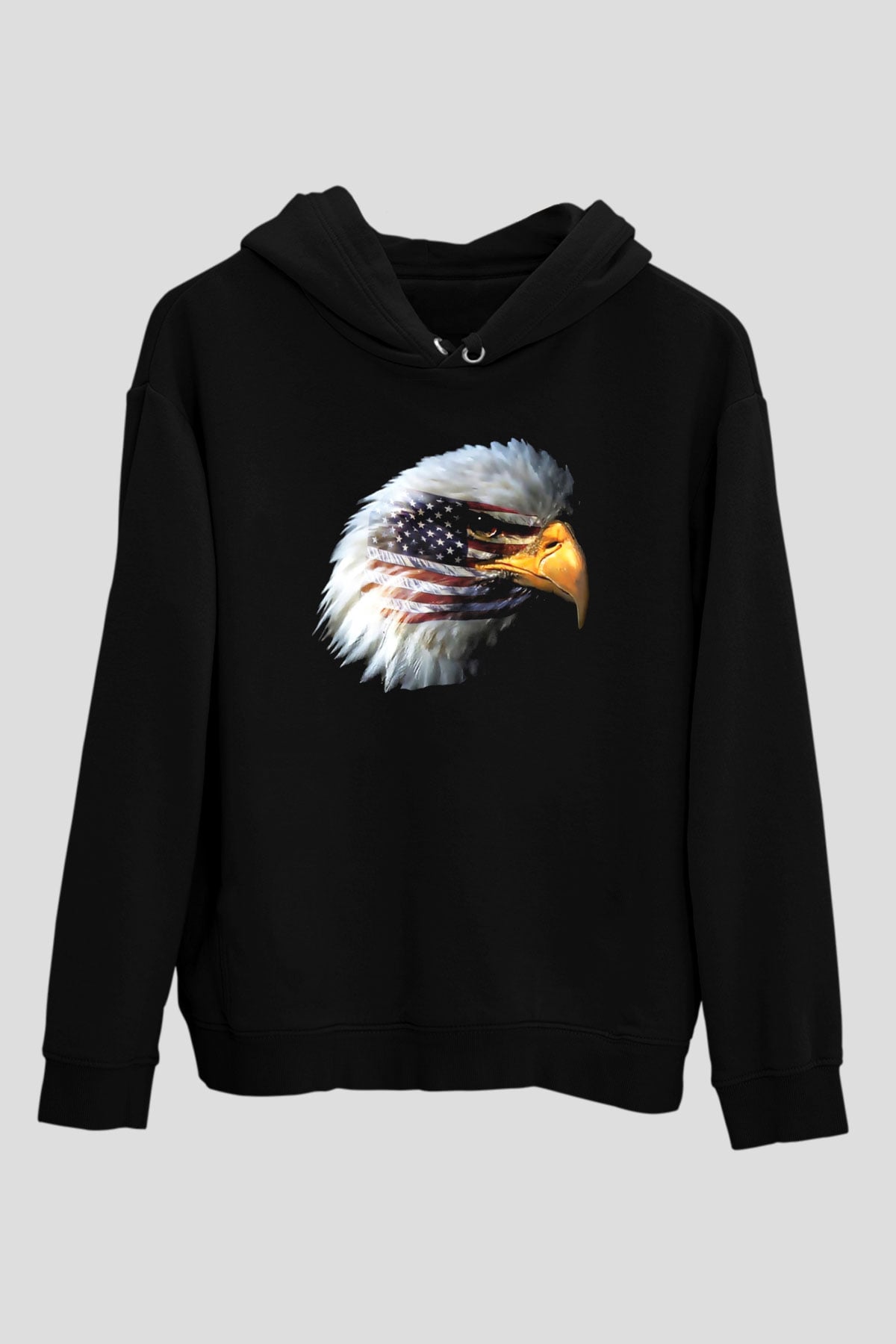 ABD Siyah Unisex Hoodie