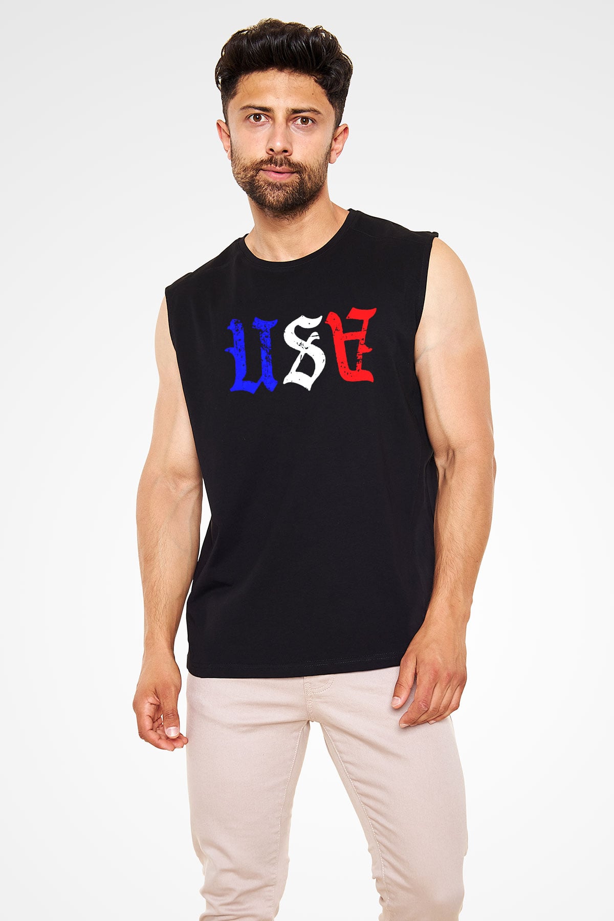 ABD Siyah Unisex Kolsuz Tişört