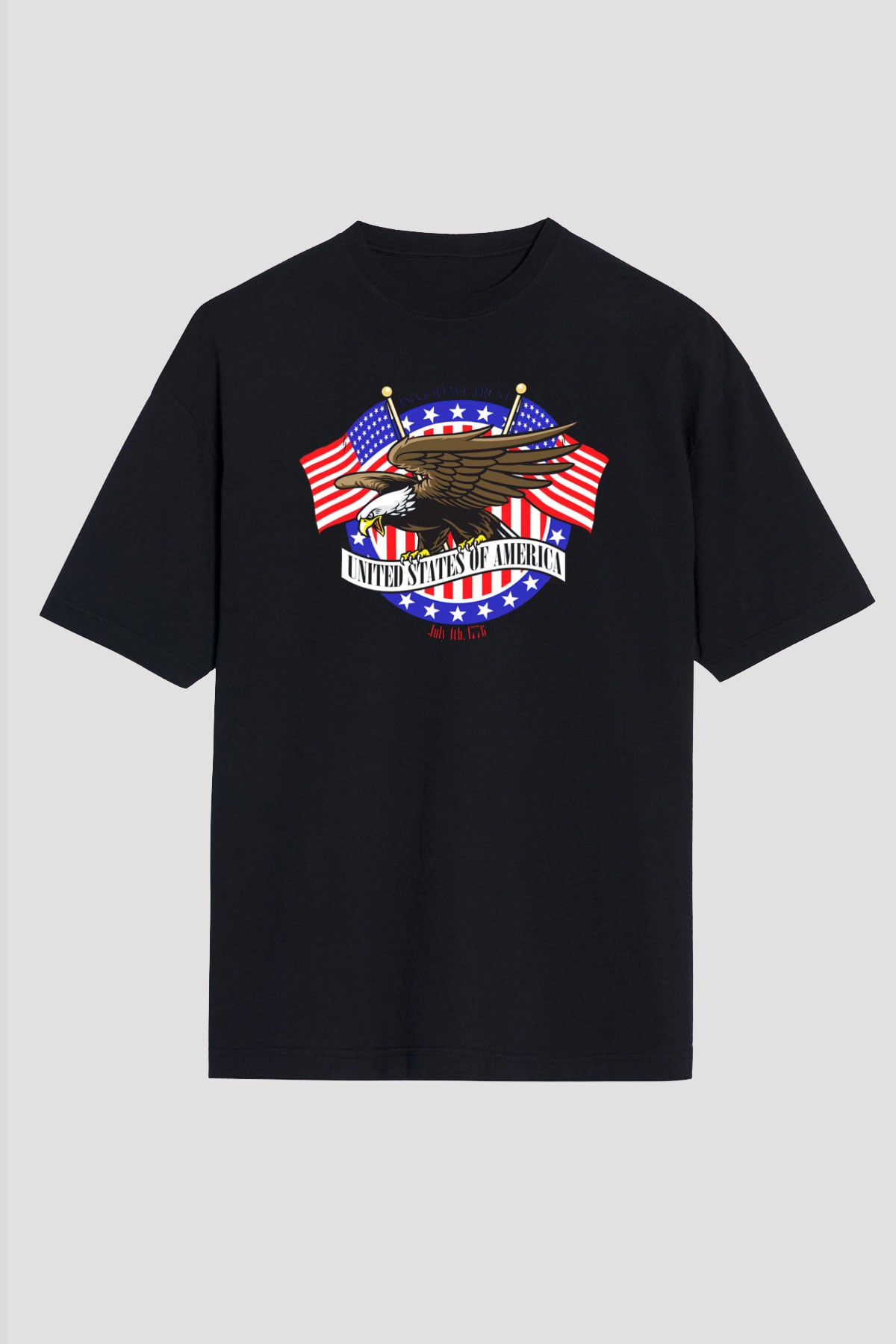 ABD Siyah Unisex Oversize Tişört T-Shirt