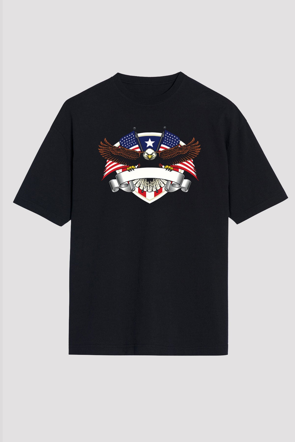 ABD Siyah Unisex Oversize Tişört T-Shirt