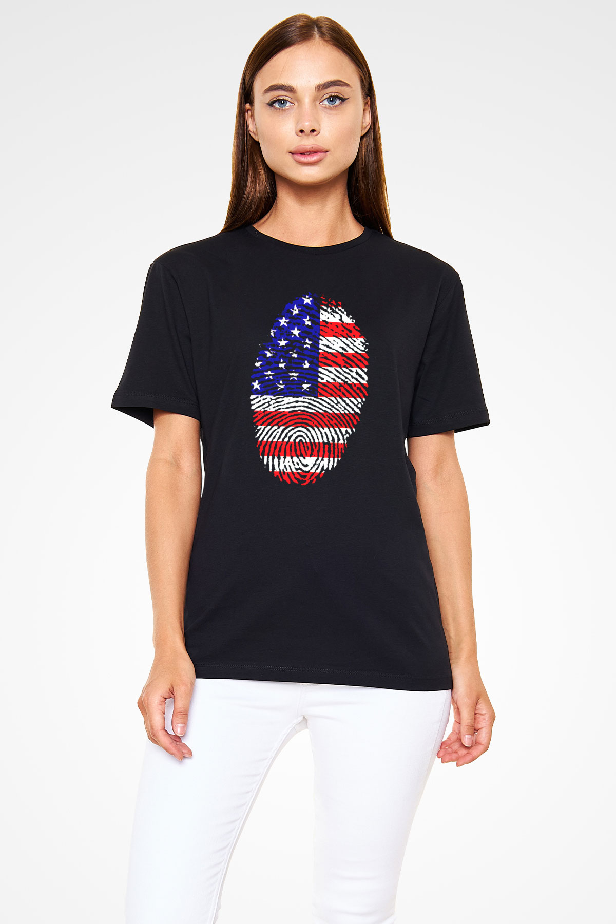 ABD Siyah Unisex Tişört T-Shirt - TişörtFabrikası