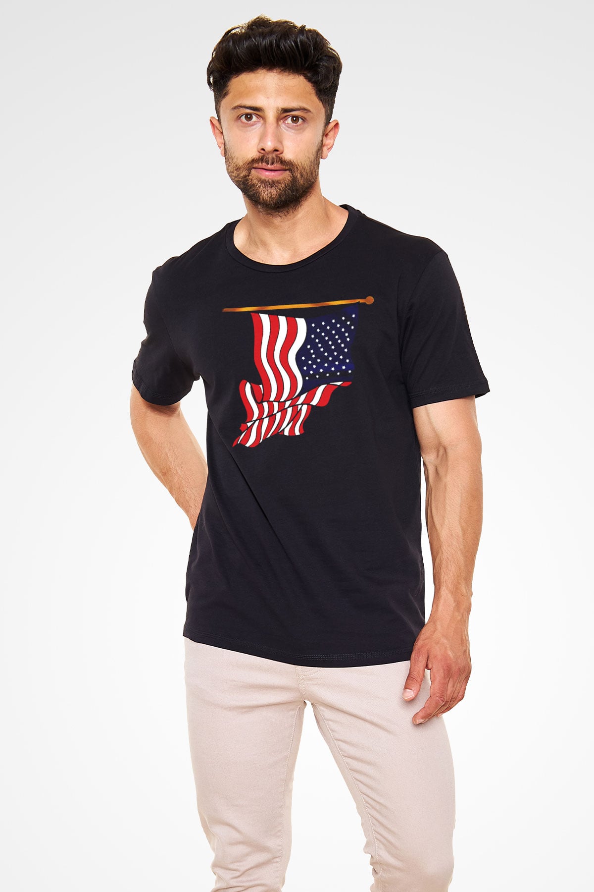 ABD Siyah Unisex Tişört T-Shirt - TişörtFabrikası