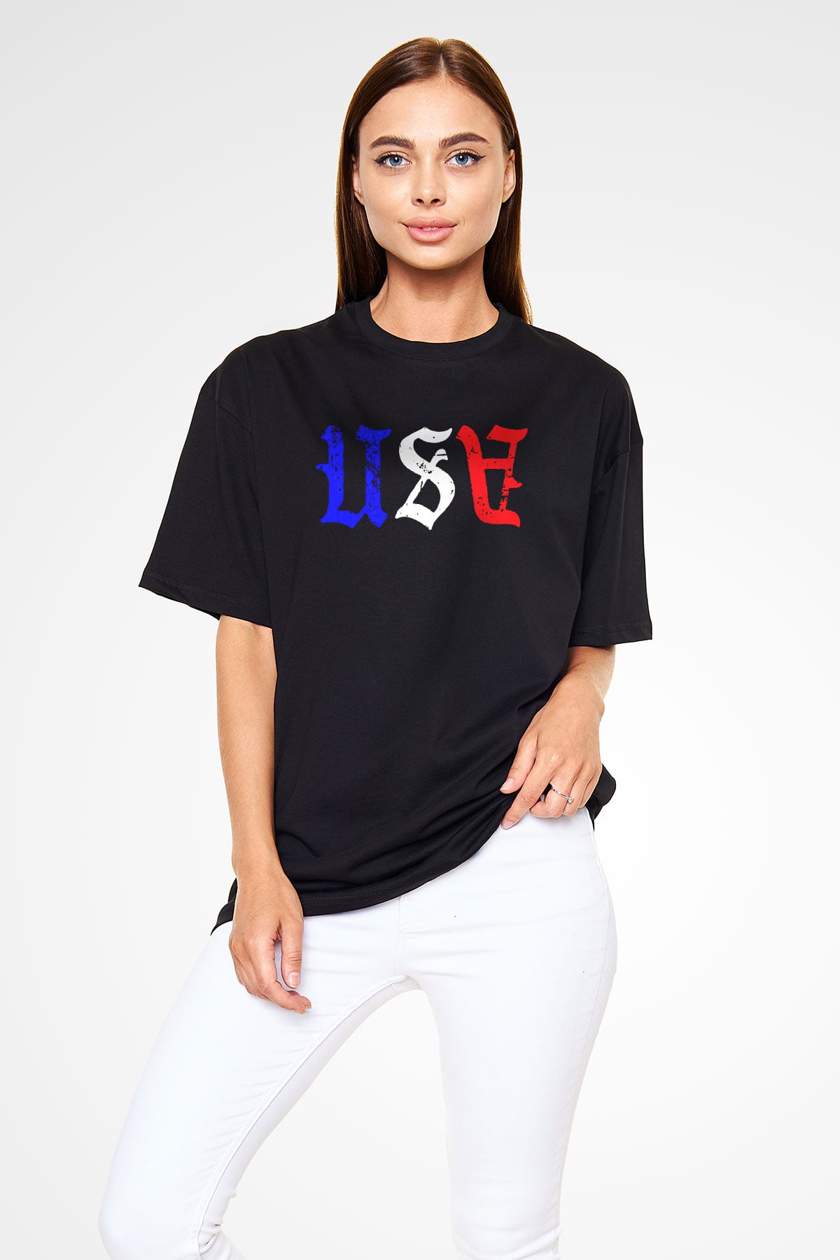 ABD Siyah Unisex Tişört T-Shirt - TişörtFabrikası