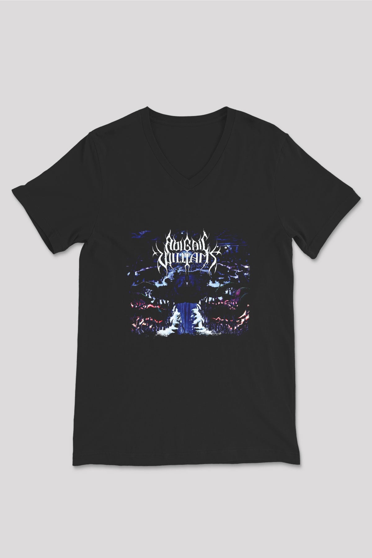 Abigail Williams Baskılı Unisex Siyah V Yaka Tişört