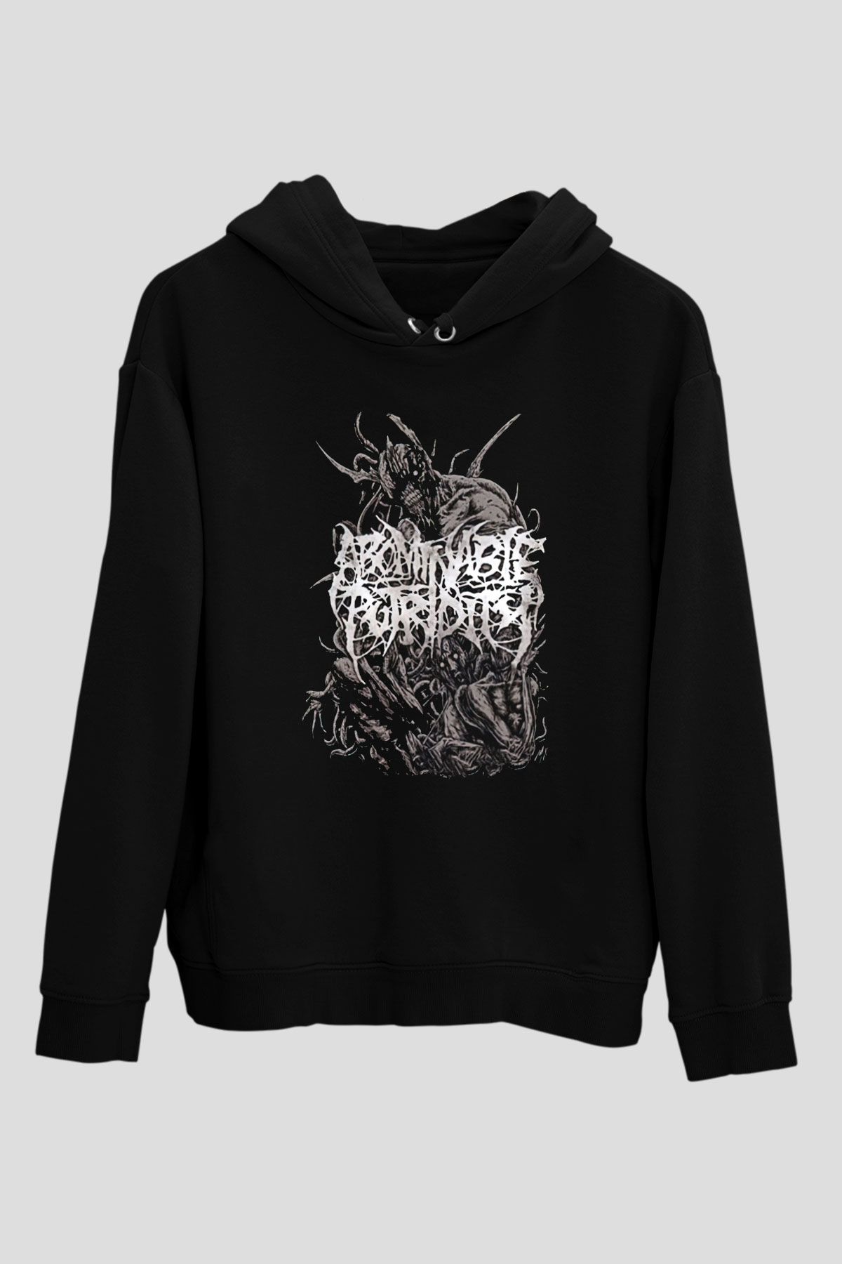 Abomindable Patrudity Baskılı Unisex Siyah Kapüşonlu Sweatshirt