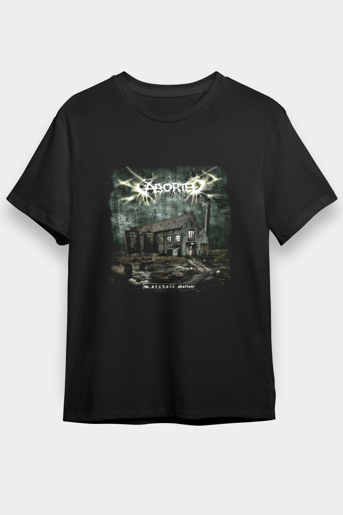 Aborted Baskılı Unisex Siyah Tişört
