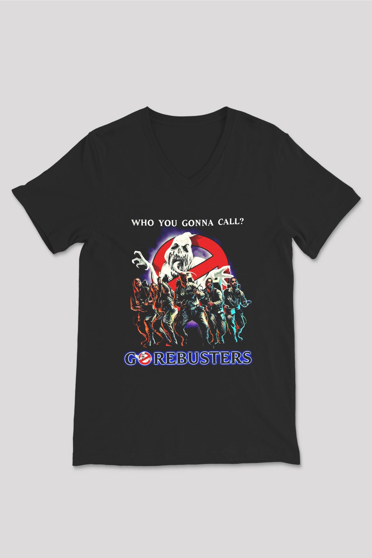 Aborted Siyah Unisex V Yaka Tişört T-Shirt