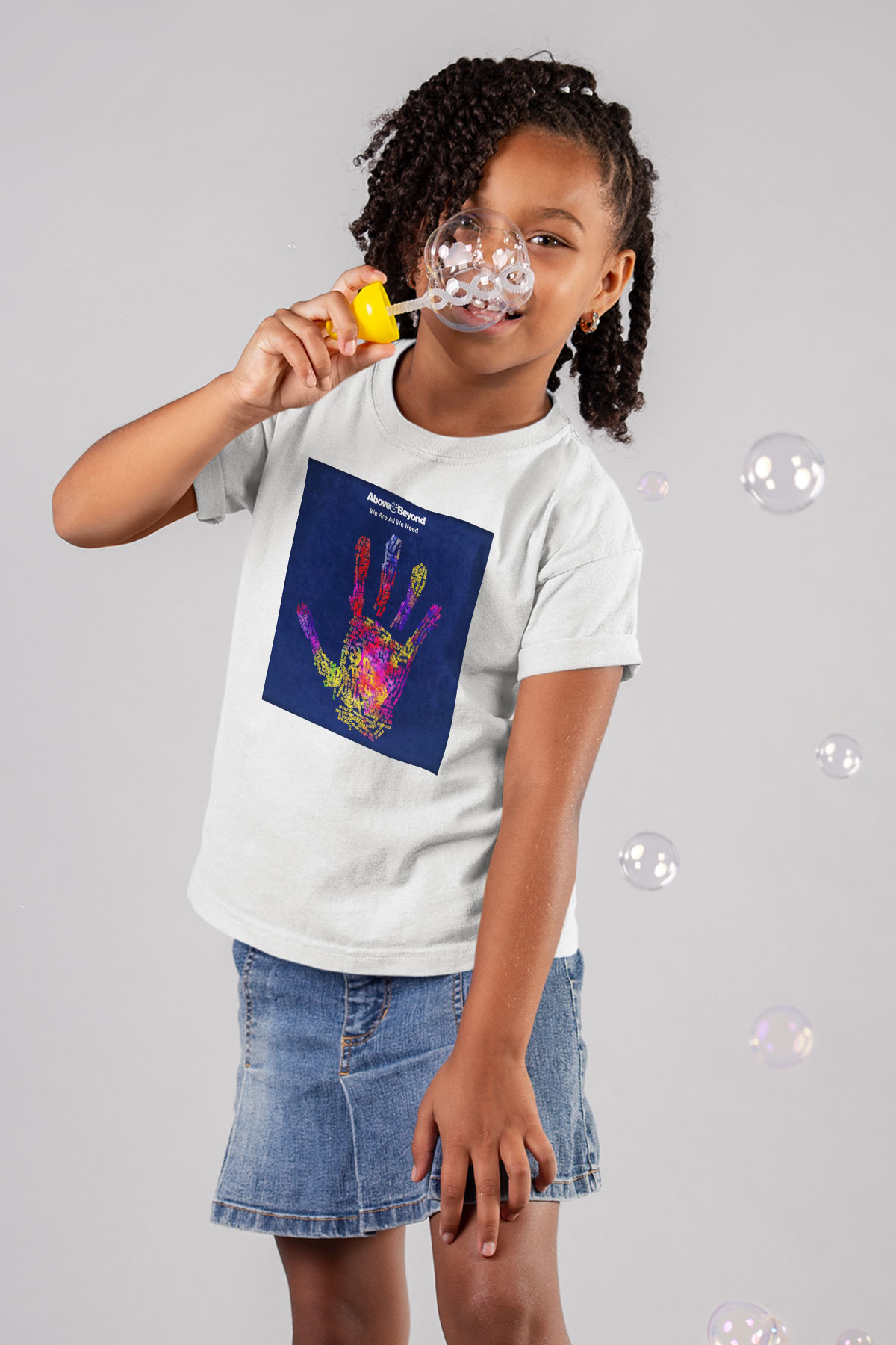 Above and Beyond Baskılı Beyaz Unisex Çocuk Tişört