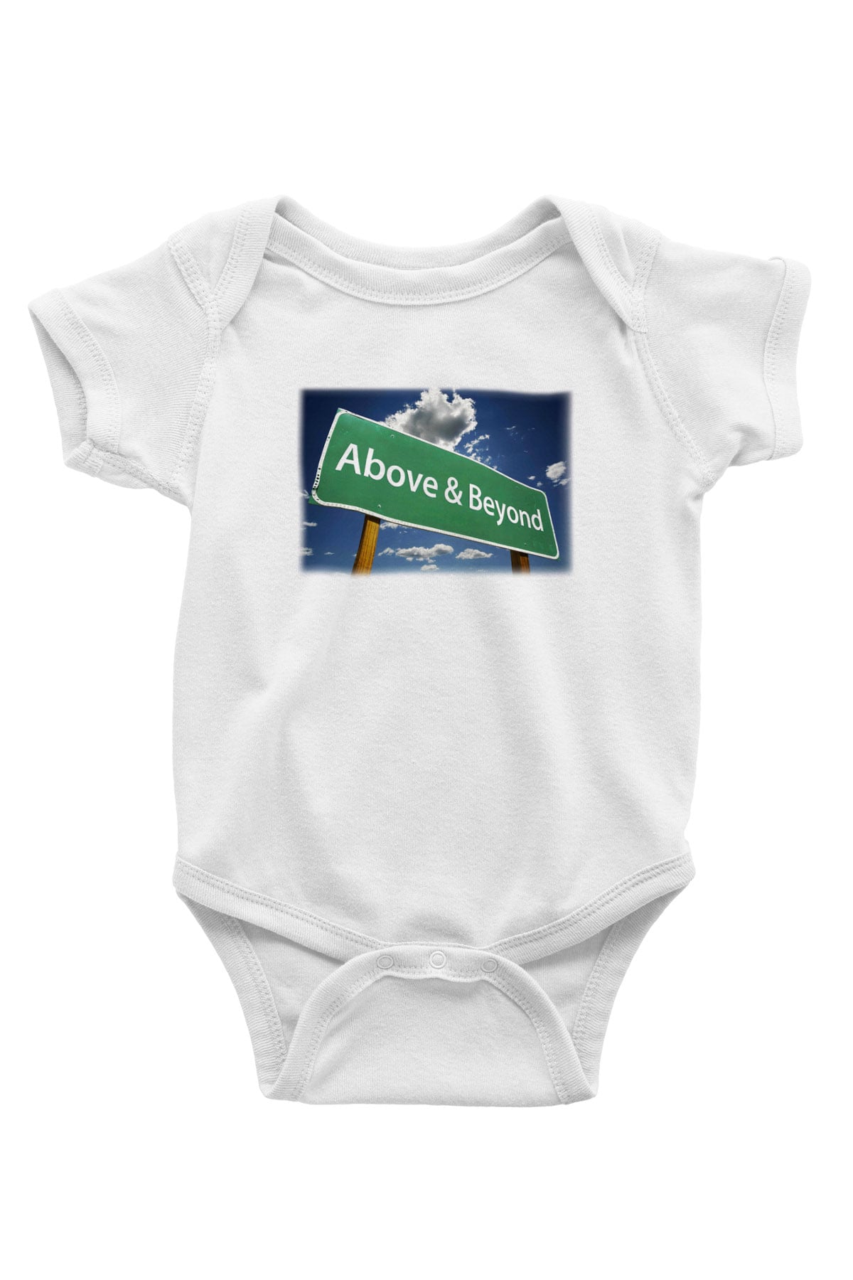 Above and Beyond Baskılı Beyaz Unisex Bebek Body - Zıbın