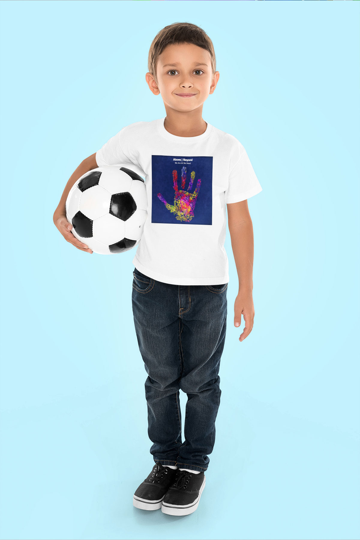 Above and Beyond Baskılı Beyaz Unisex Çocuk Tişört