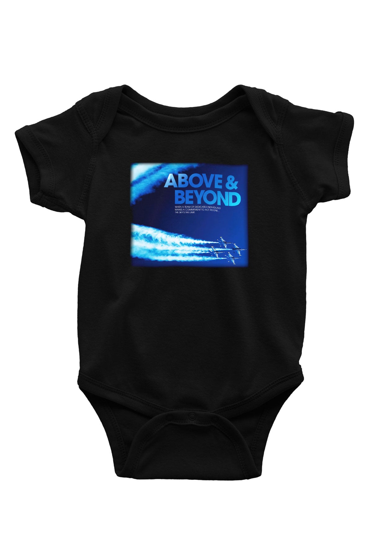 Above and Beyond Baskılı Siyah Bebek Body - Zıbın