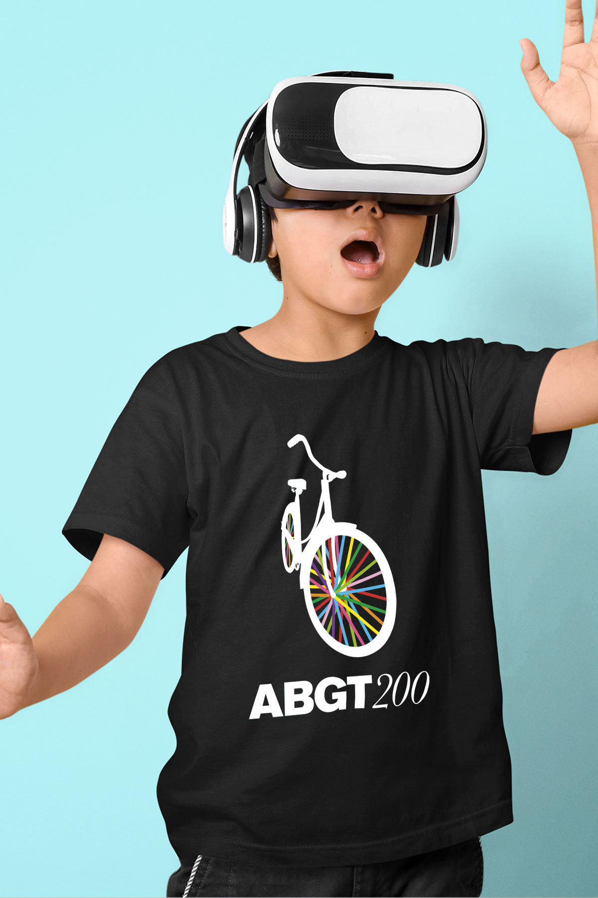Above and Beyond Baskılı Siyah Unisex Çocuk Tişört