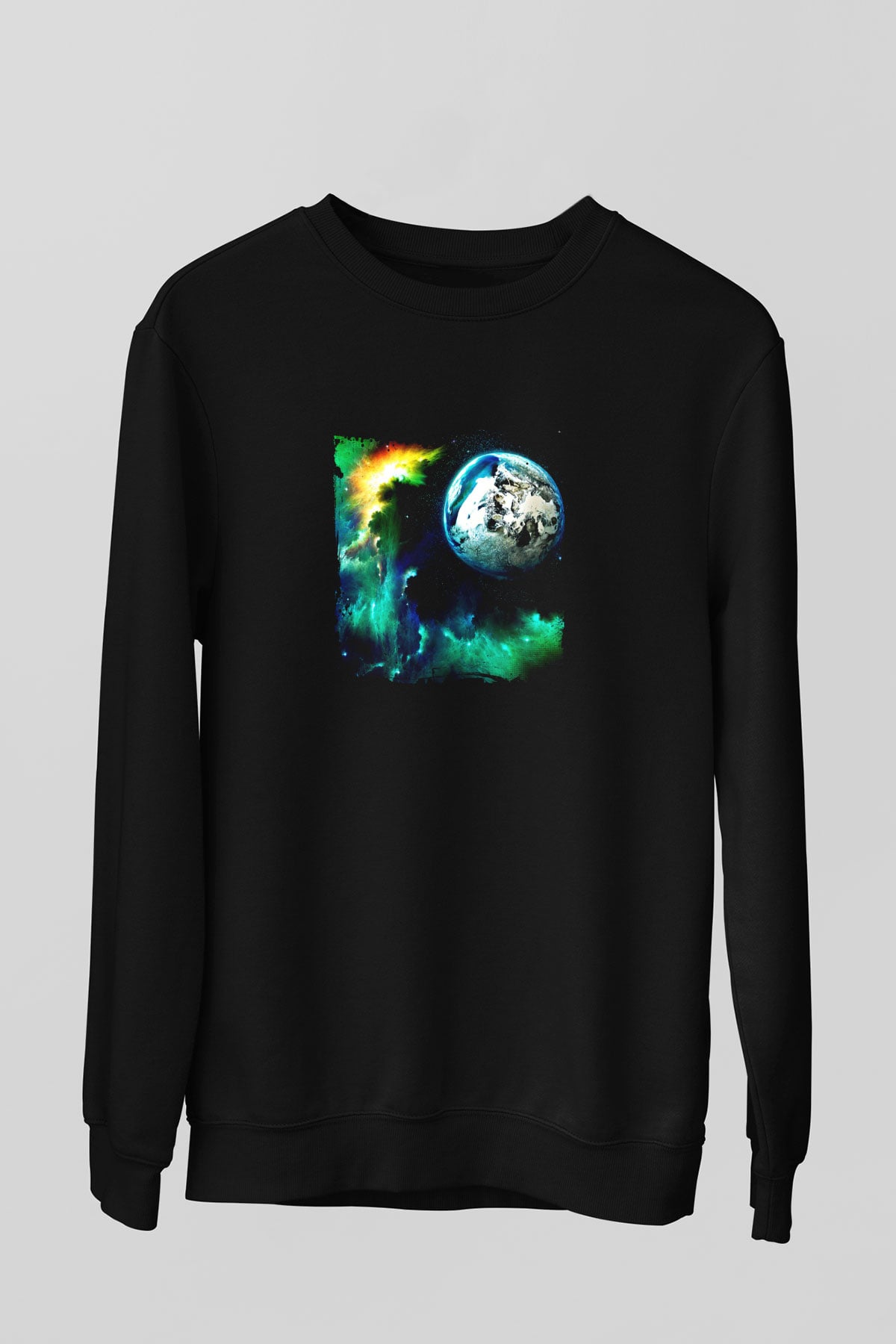 Above and Beyond Baskılı Unisex Siyah Sweatshirt