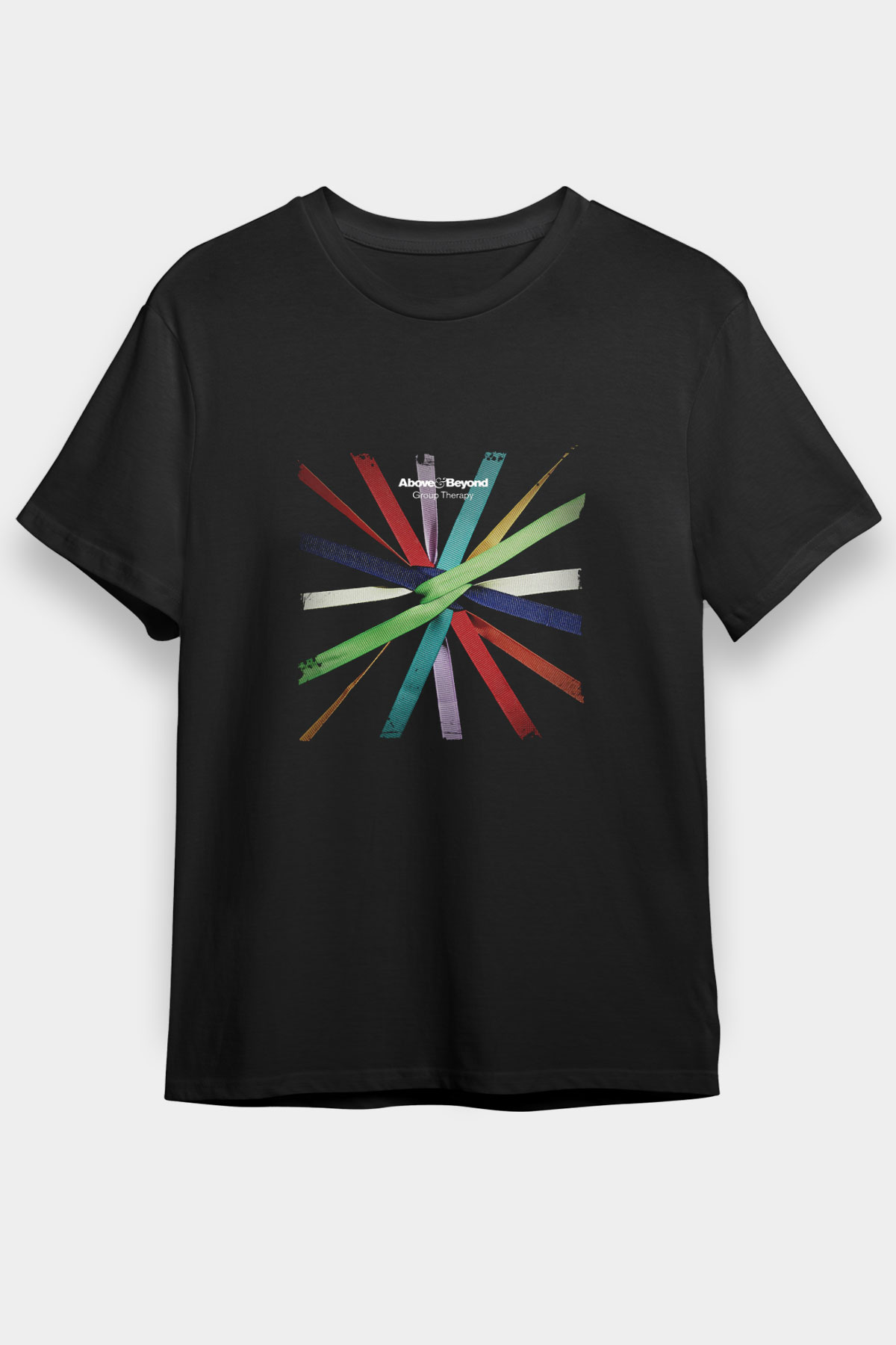 Above and Beyond Baskılı Unisex Siyah Tişört