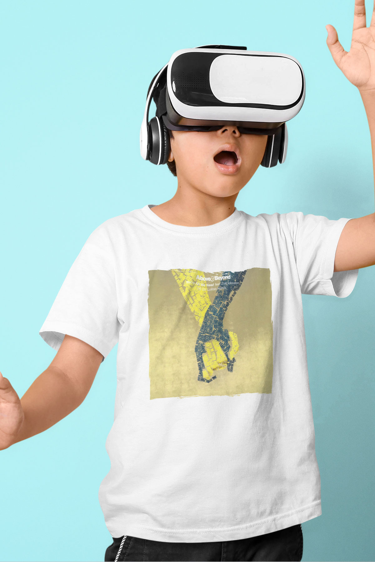 Above and Beyond Beyaz Unisex Çocuk Tişört
