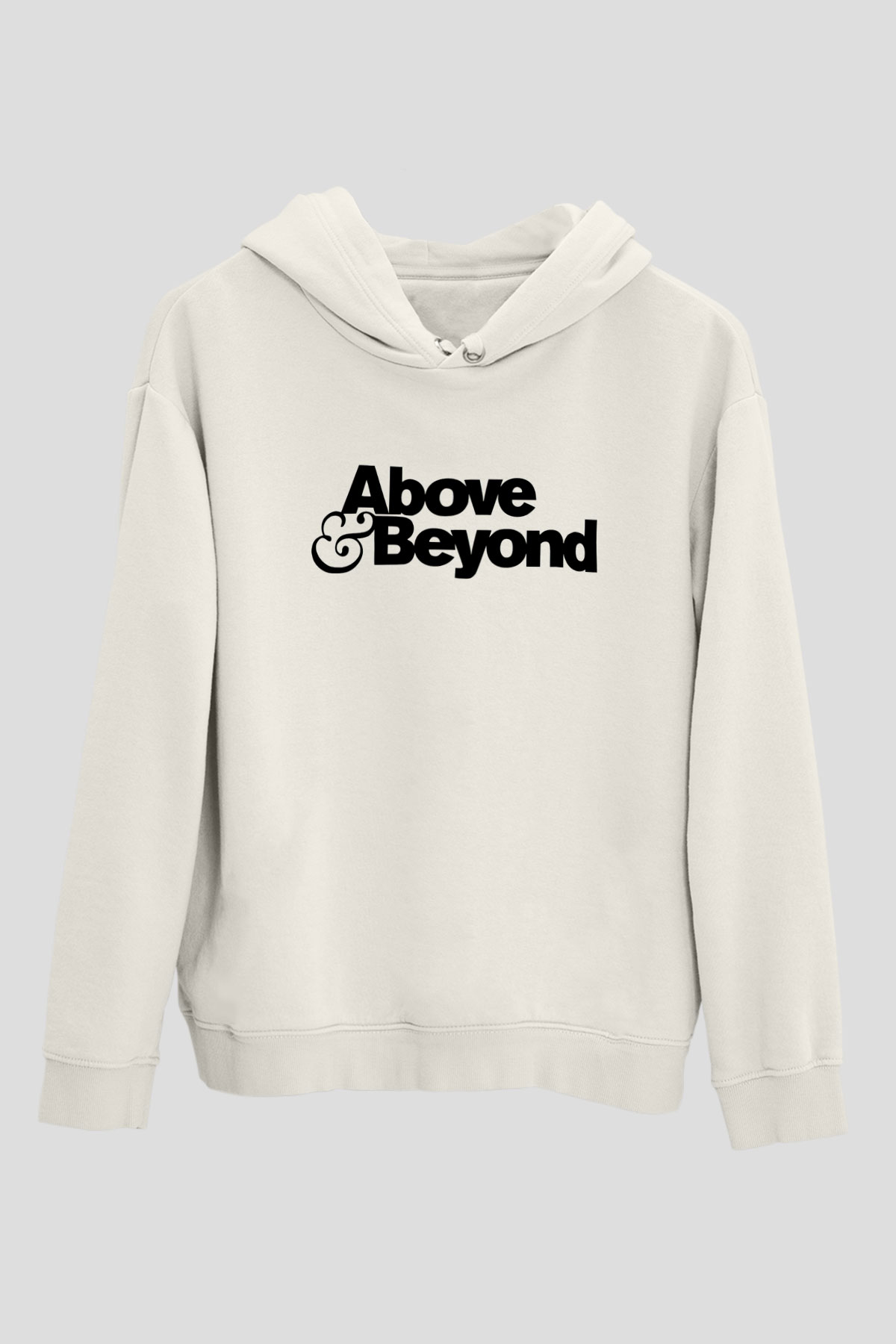 Above and Beyond Beyaz Unisex Kapüşonlu Sweatshirt