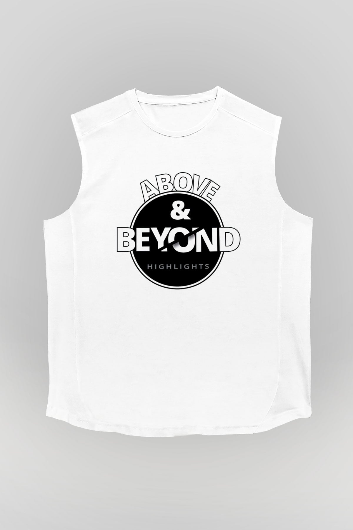 Above and Beyond Beyaz Unisex Kolsuz Tişört