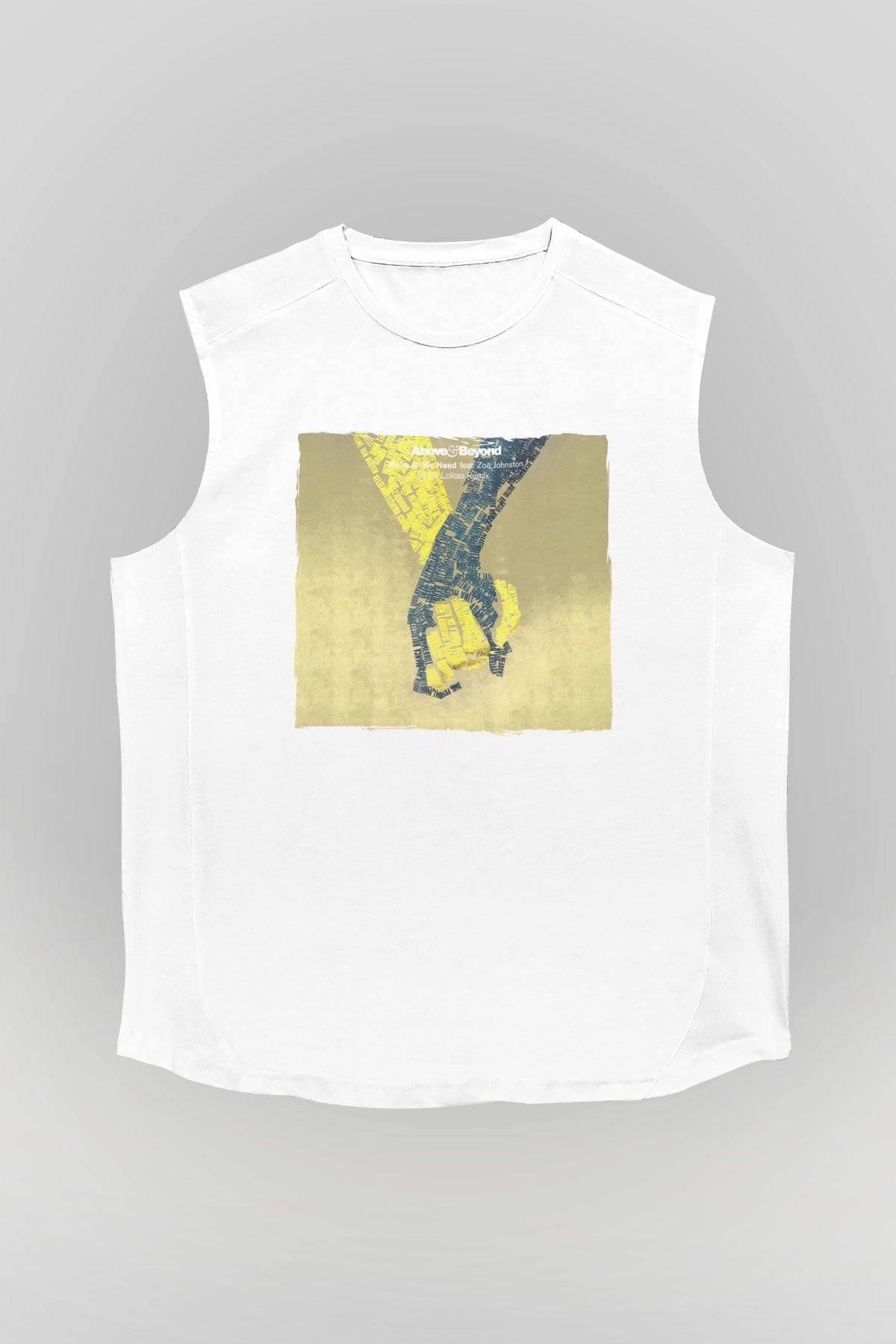Above and Beyond Beyaz Unisex Kolsuz Tişört
