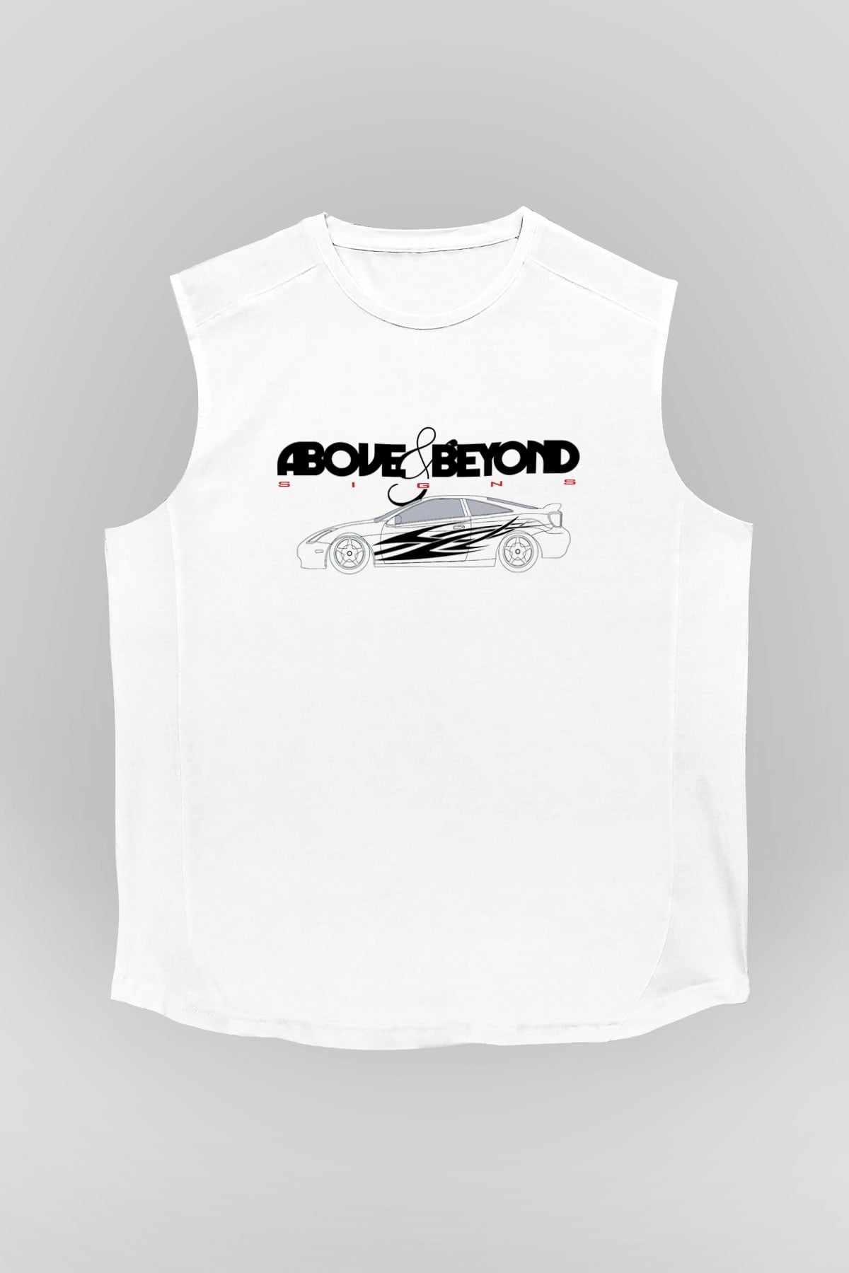 Above and Beyond Beyaz Unisex Kolsuz Tişört