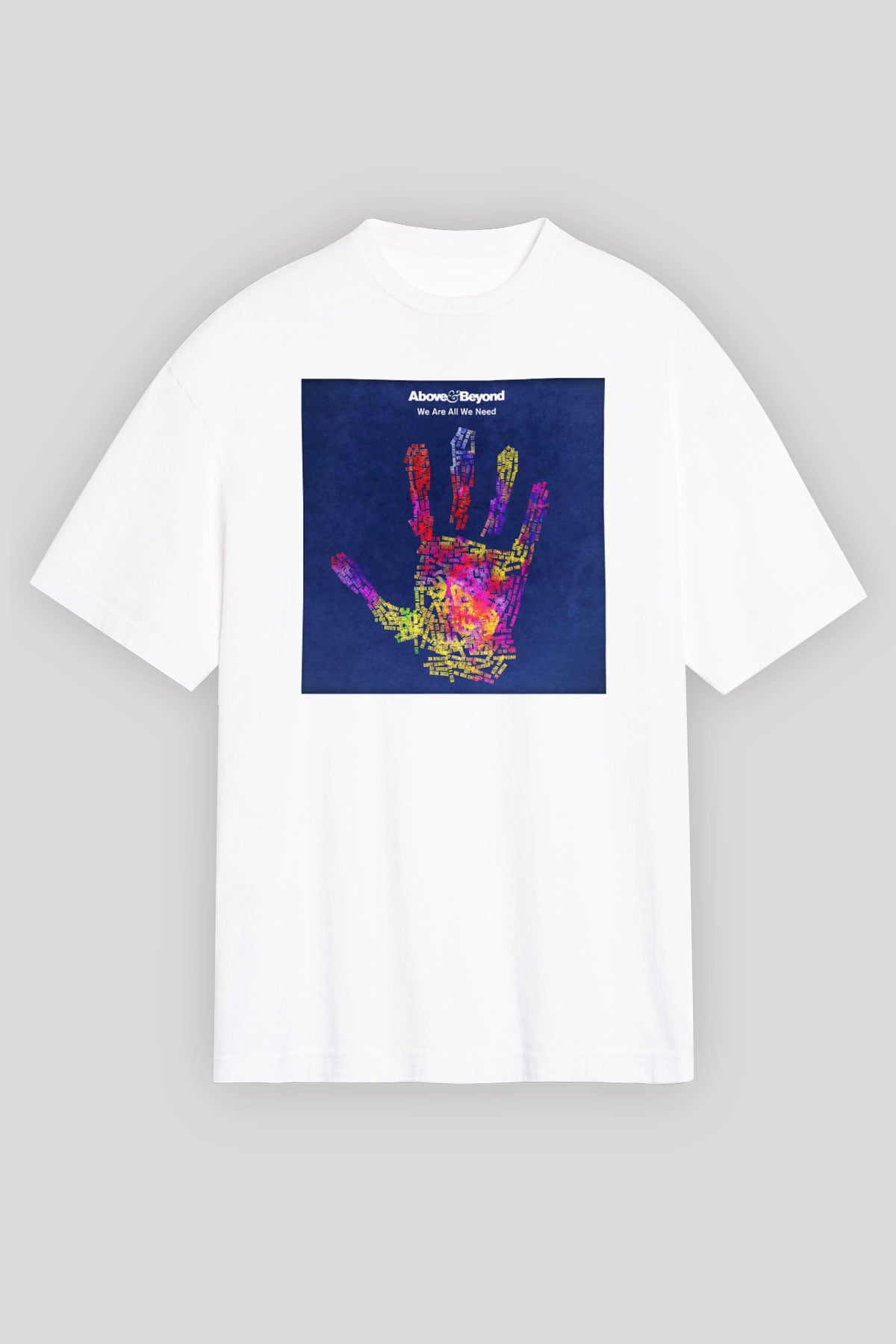 Above and Beyond Beyaz Unisex Oversize Tişört T-Shirt