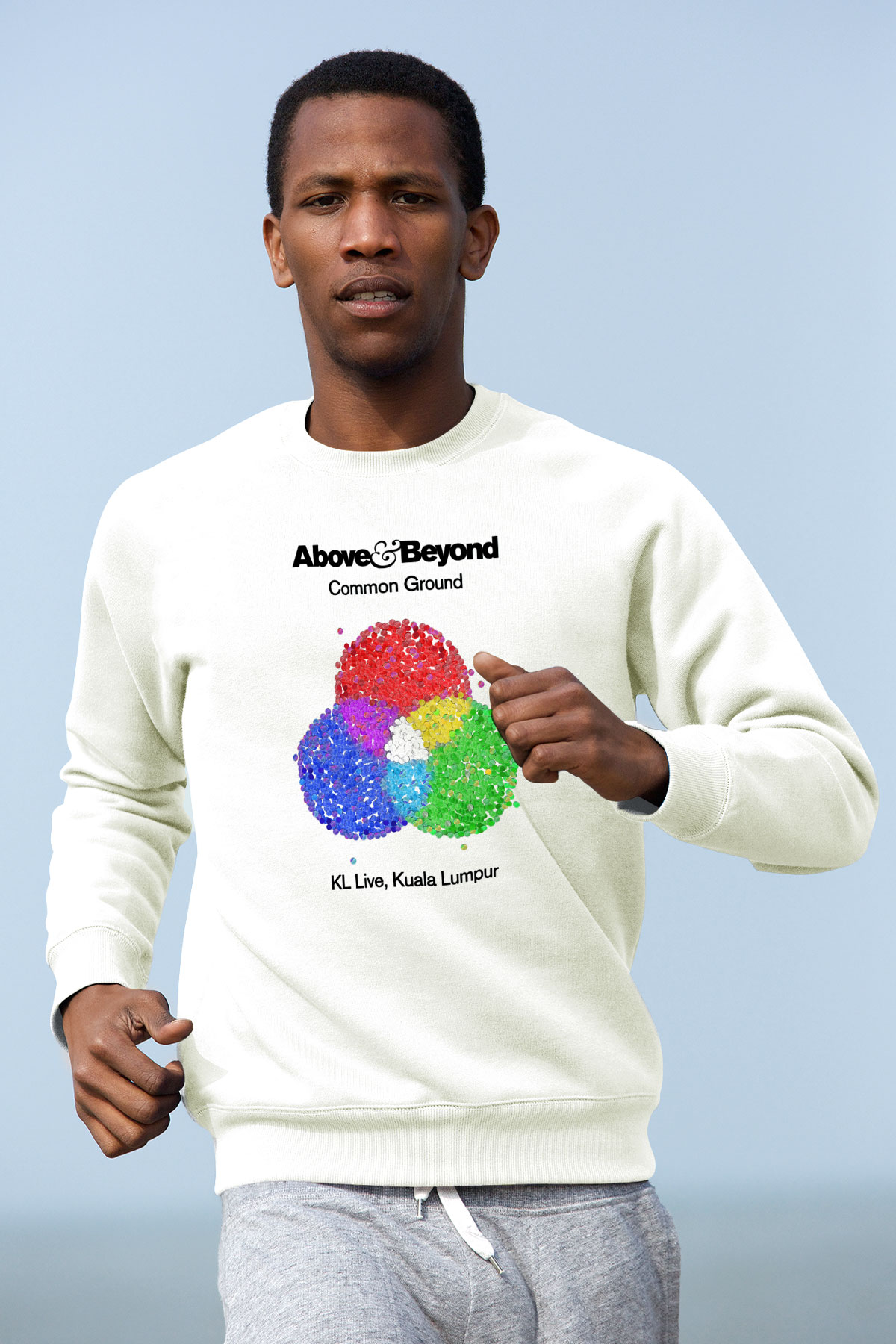 Above and Beyond Beyaz Unisex Sweatshirt