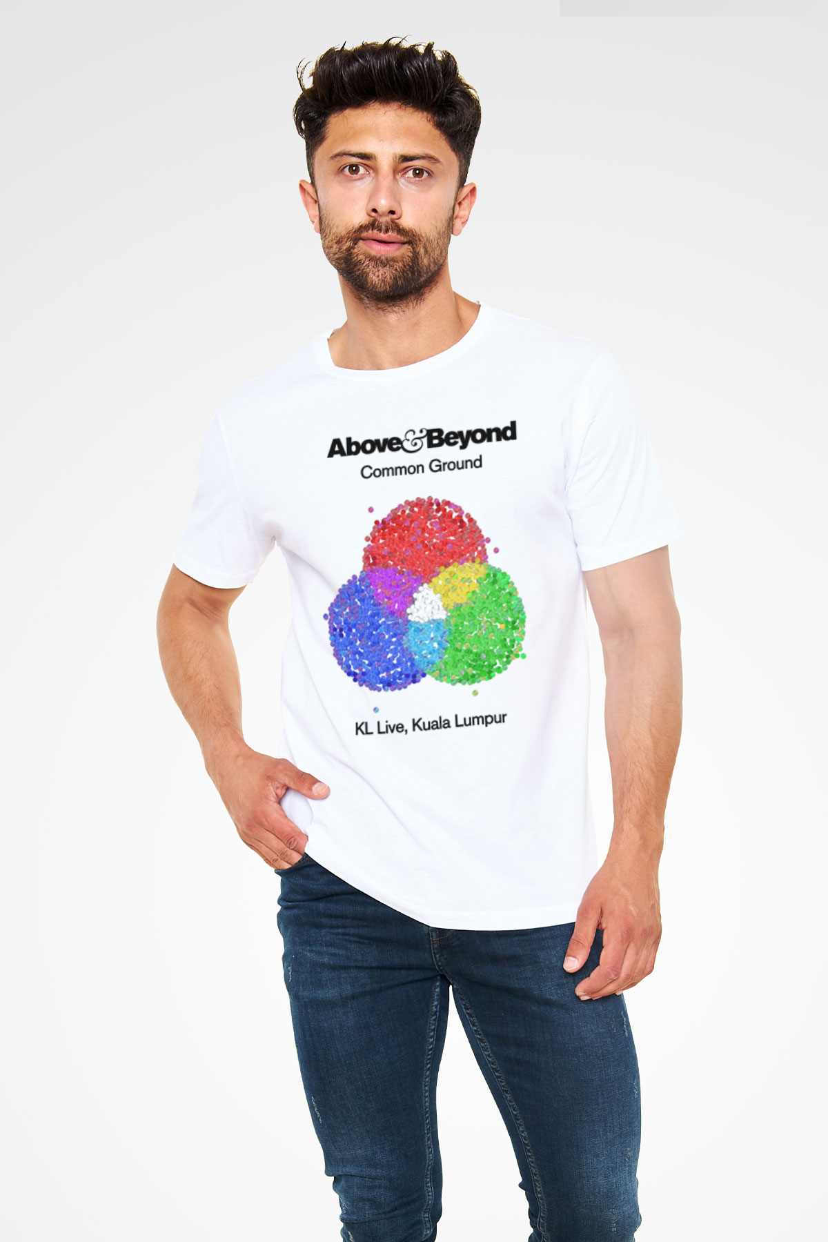 Above and Beyond Beyaz Unisex Tişört T-Shirt - TişörtFabrikası