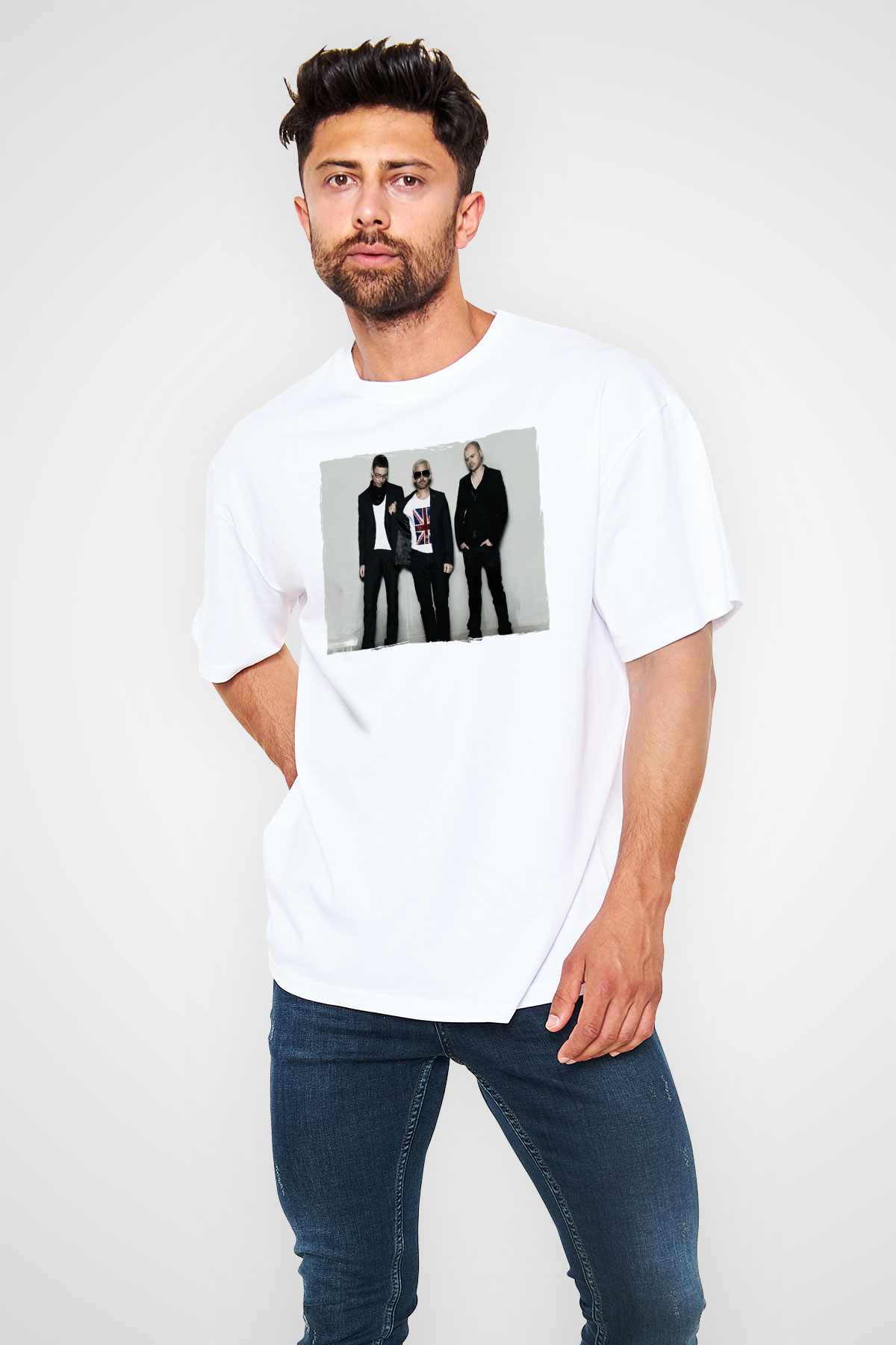 Above and Beyond Beyaz Unisex Tişört T-Shirt - TişörtFabrikası