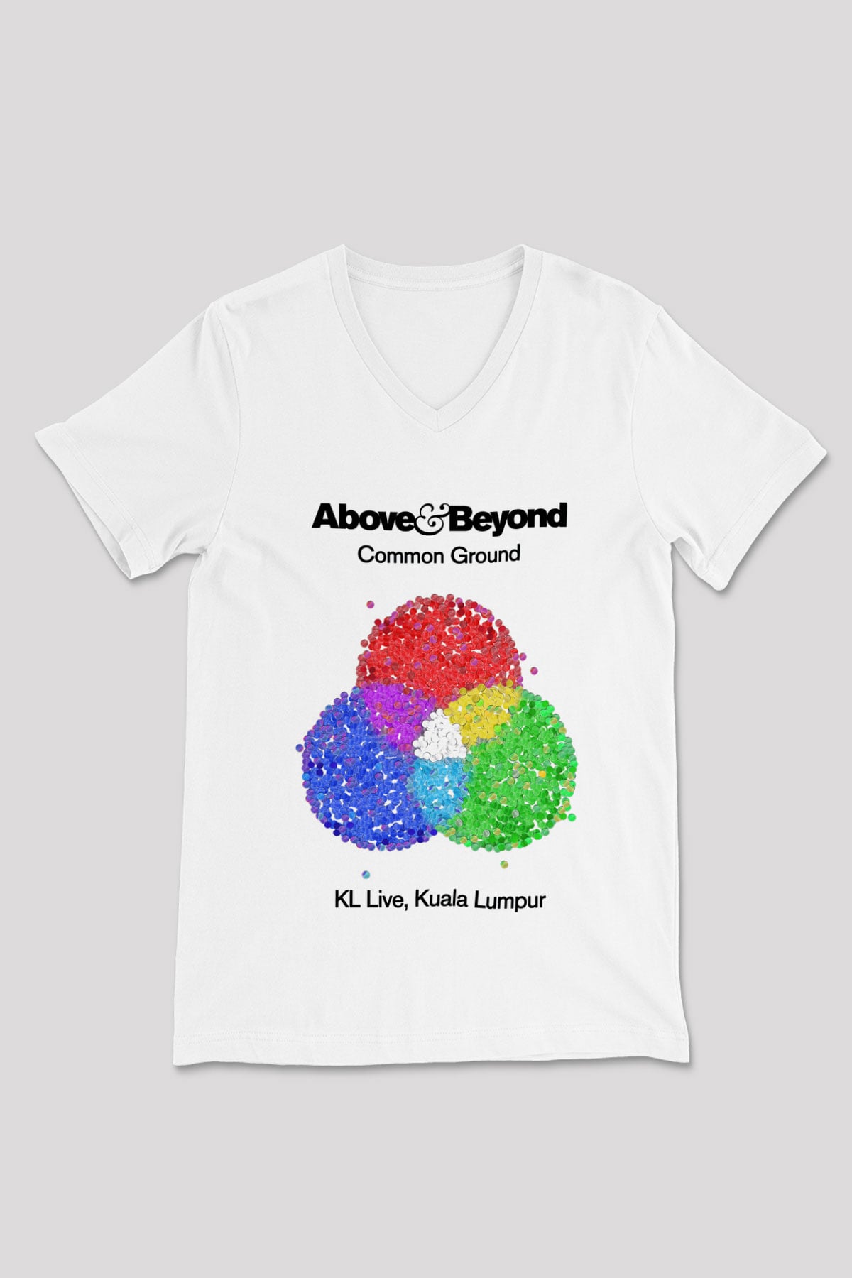 Above and Beyond Beyaz Unisex V Yaka Tişört T-Shirt
