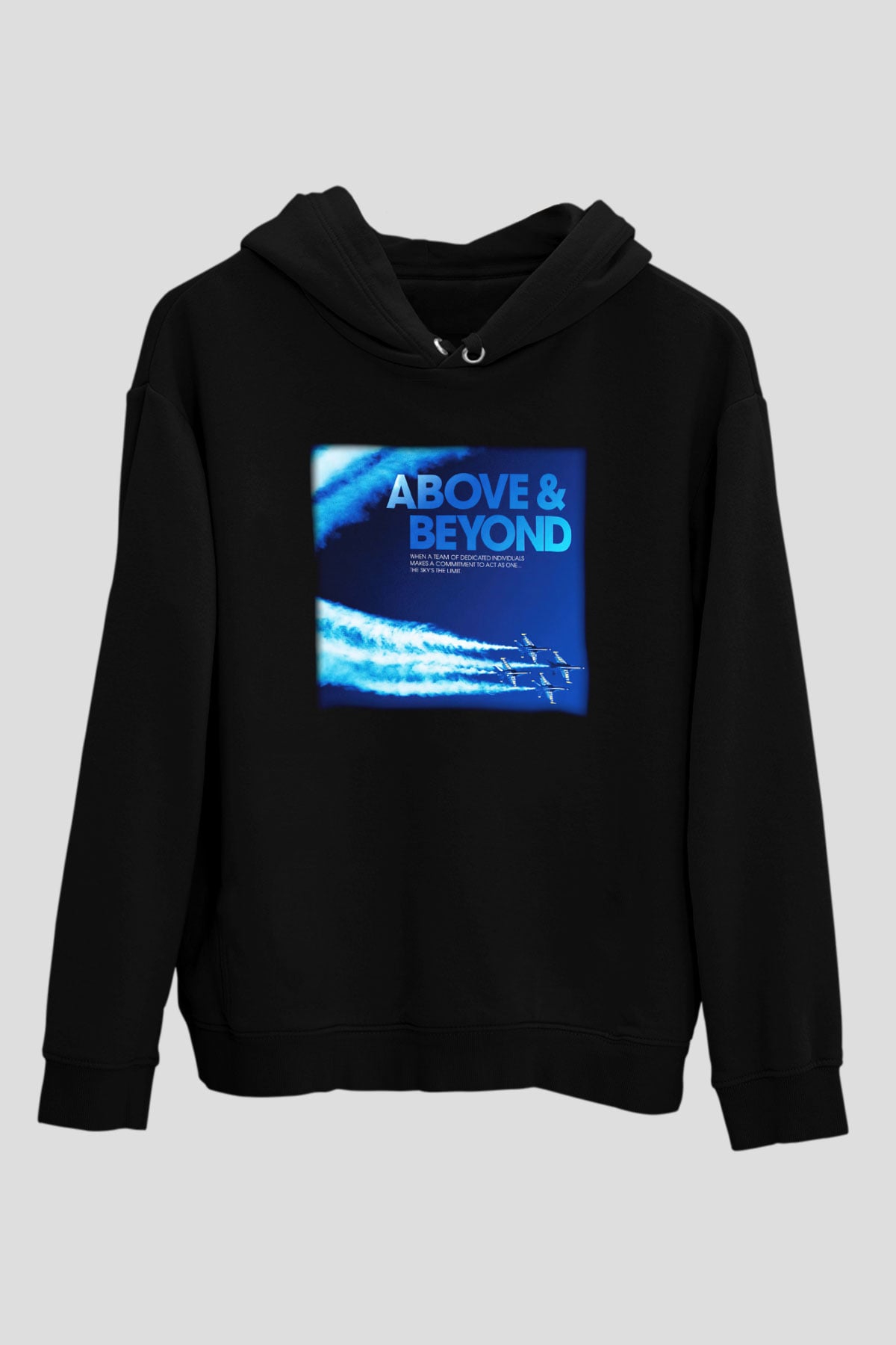 Above and Beyond Siyah Unisex Hoodie