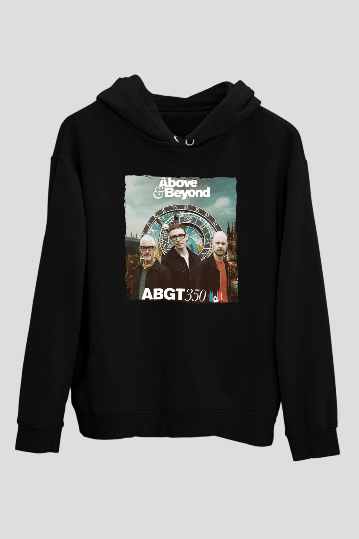 Above and Beyond Siyah Unisex Kapüşonlu Sweatshirt