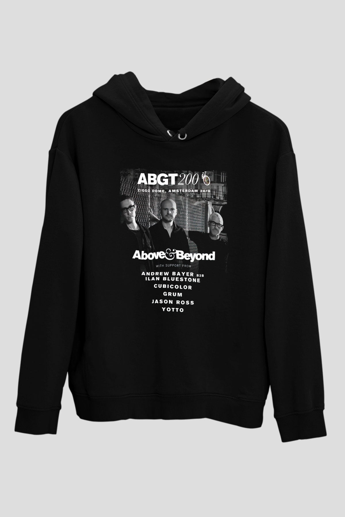 Above and Beyond Siyah Unisex Kapüşonlu Sweatshirt