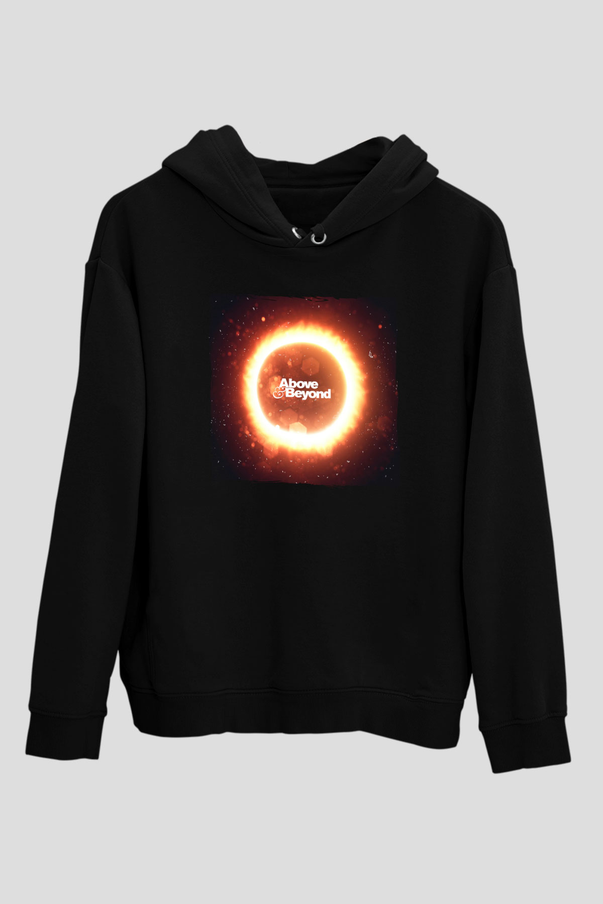Above and Beyond Siyah Unisex Kapüşonlu Sweatshirt